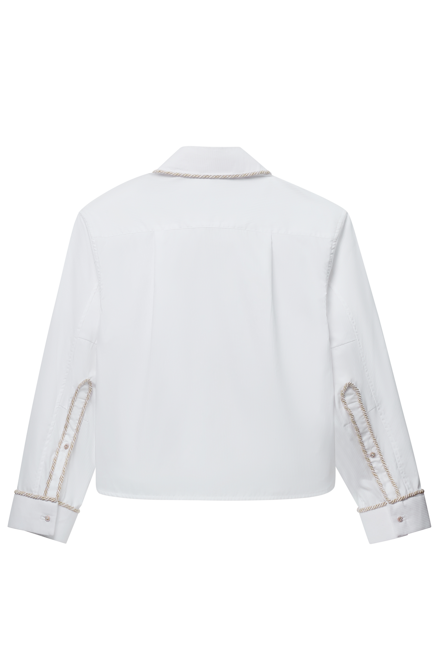 Embellished Long Sleeve Lasso Shirt- Ivory