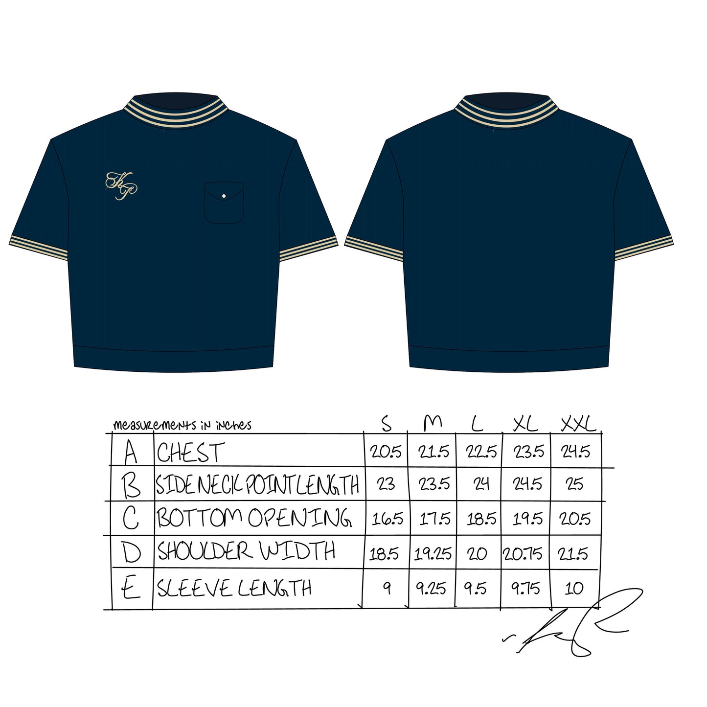 Knit Short Sleeve Sweater - Navy/Ecru