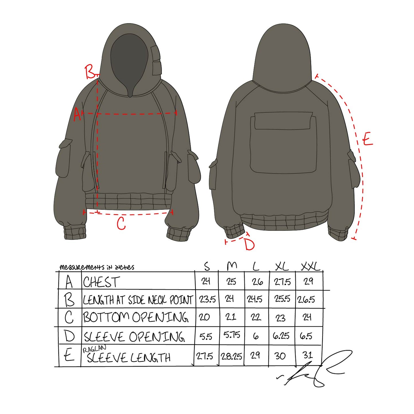 Pullover Cargo Hoodie - Sage