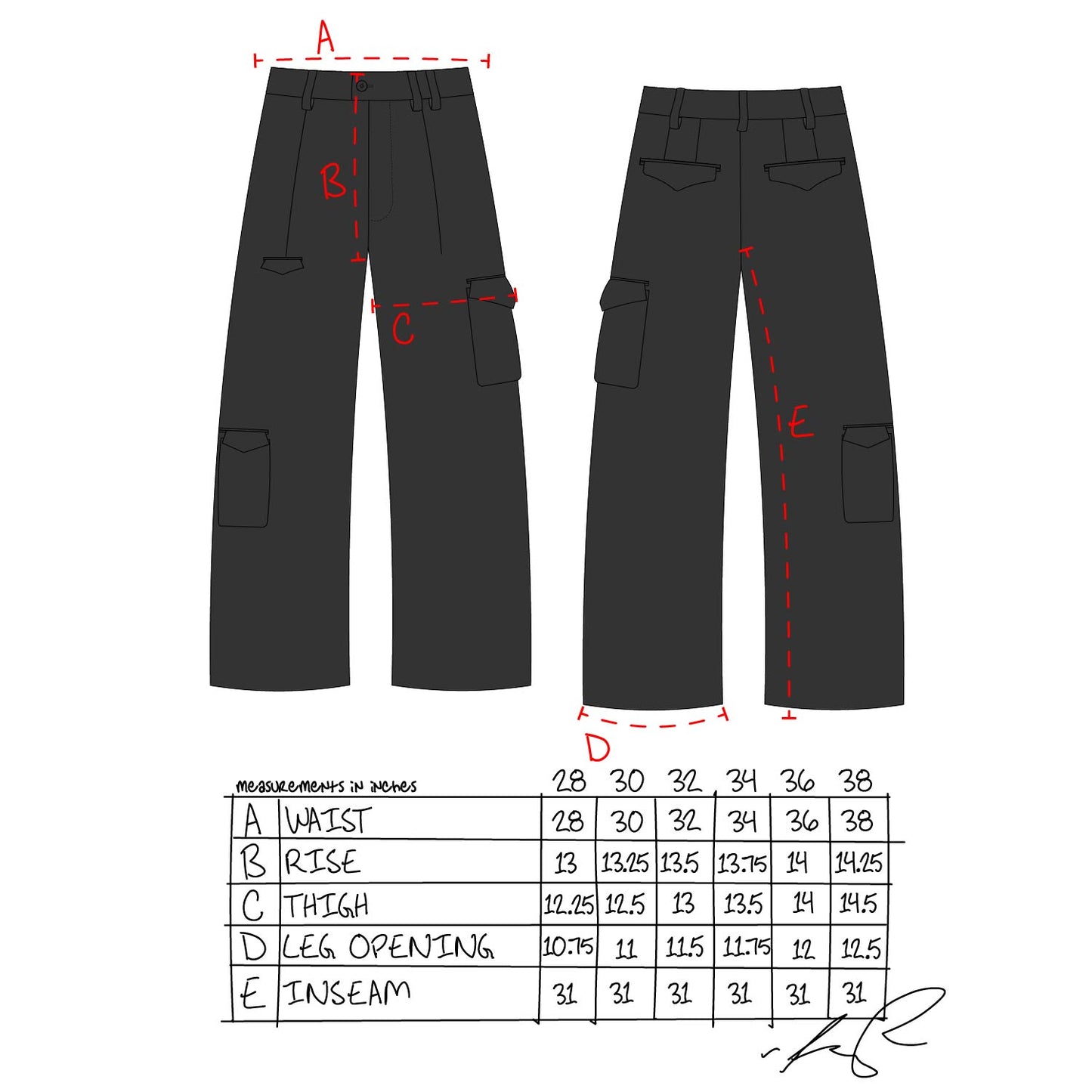 CARGO SLACKS - BLACK