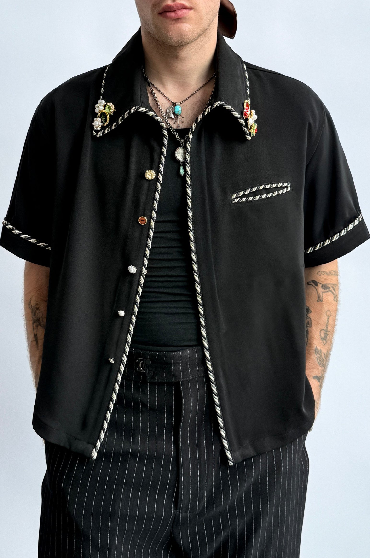 Embellished Lasso Shirt 2.0- CLASSIC BLACK