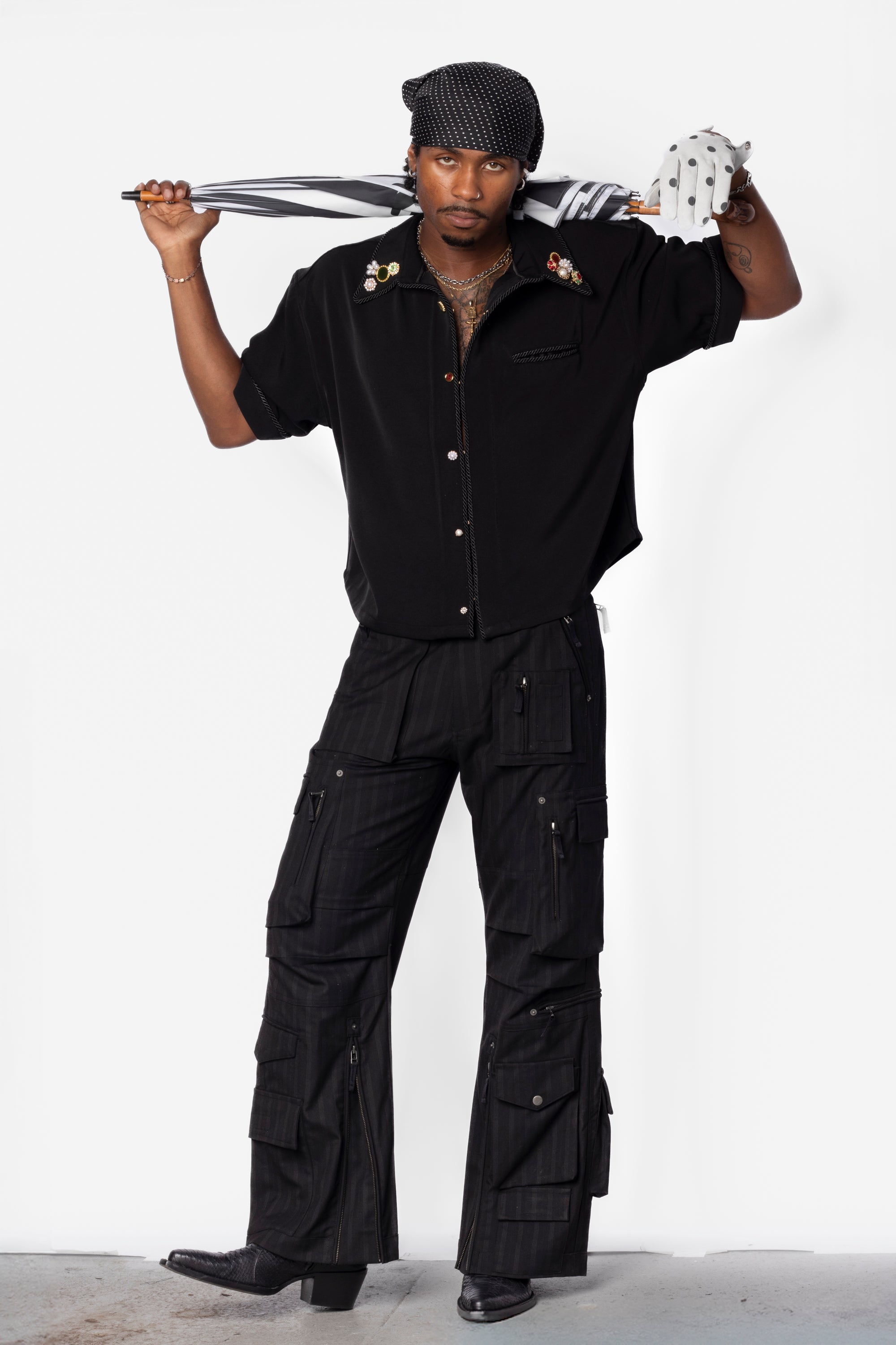 Embellished Lasso Shirt 2.0- ALL BLACK
