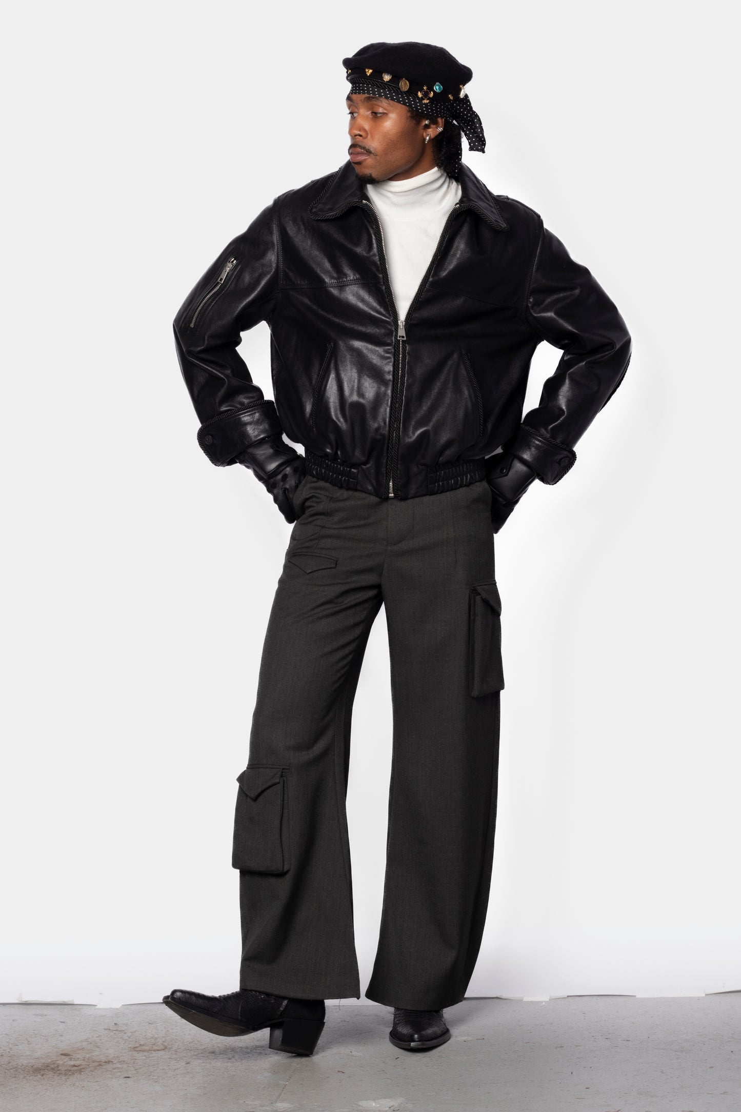Leather Lasso Jacket- BLACK