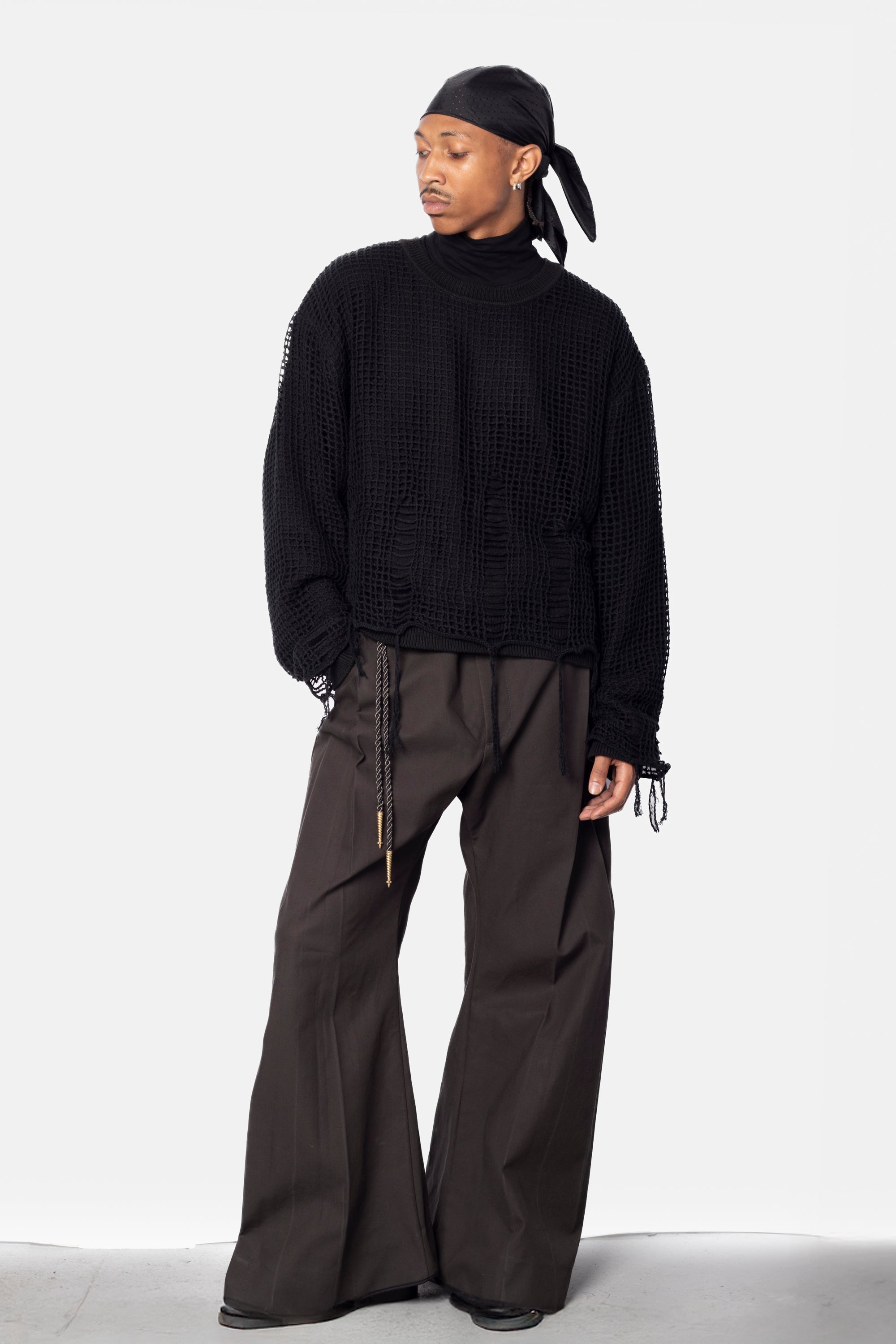 Netted Sweater - Black
