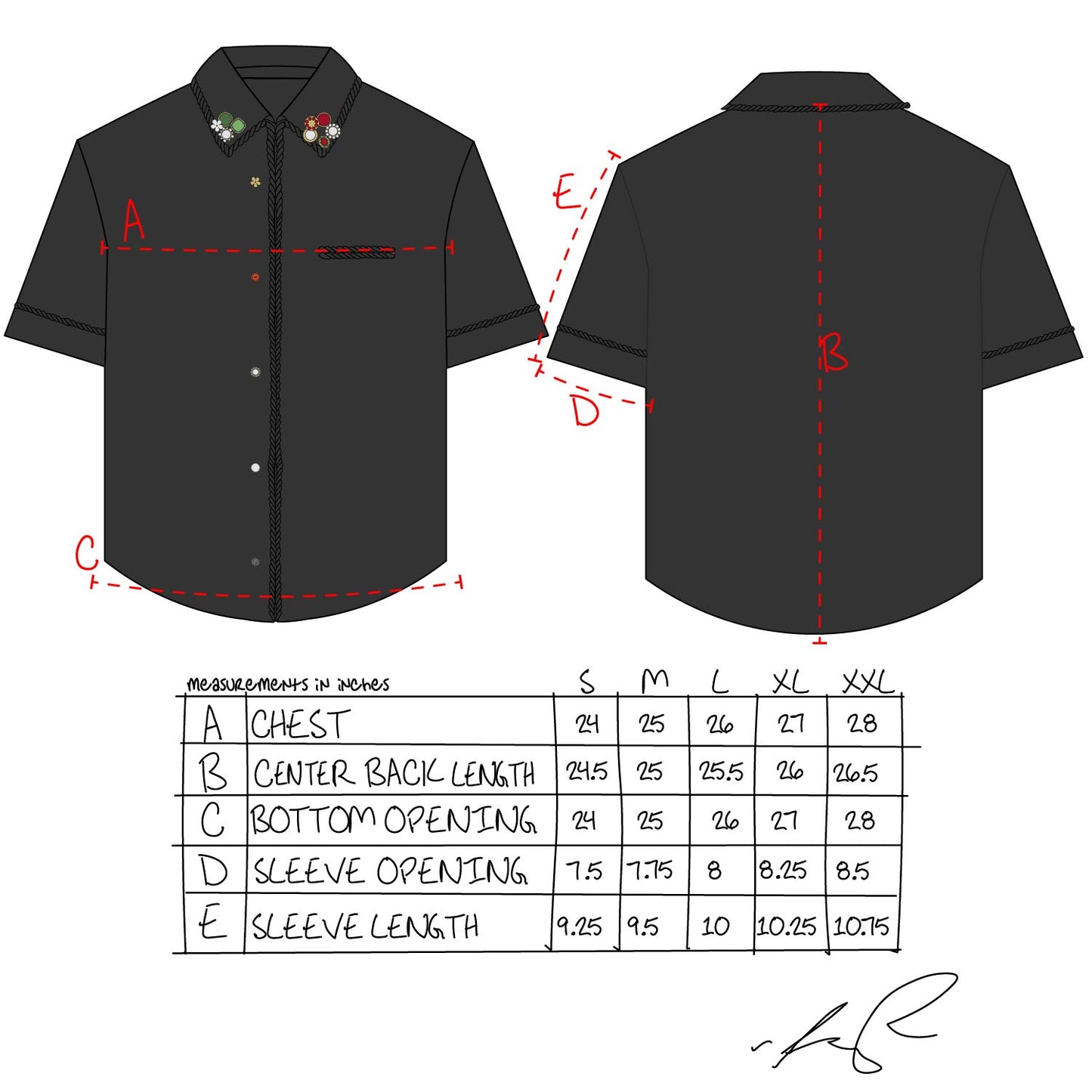 Embellished Lasso Shirt 2.0- ALL BLACK