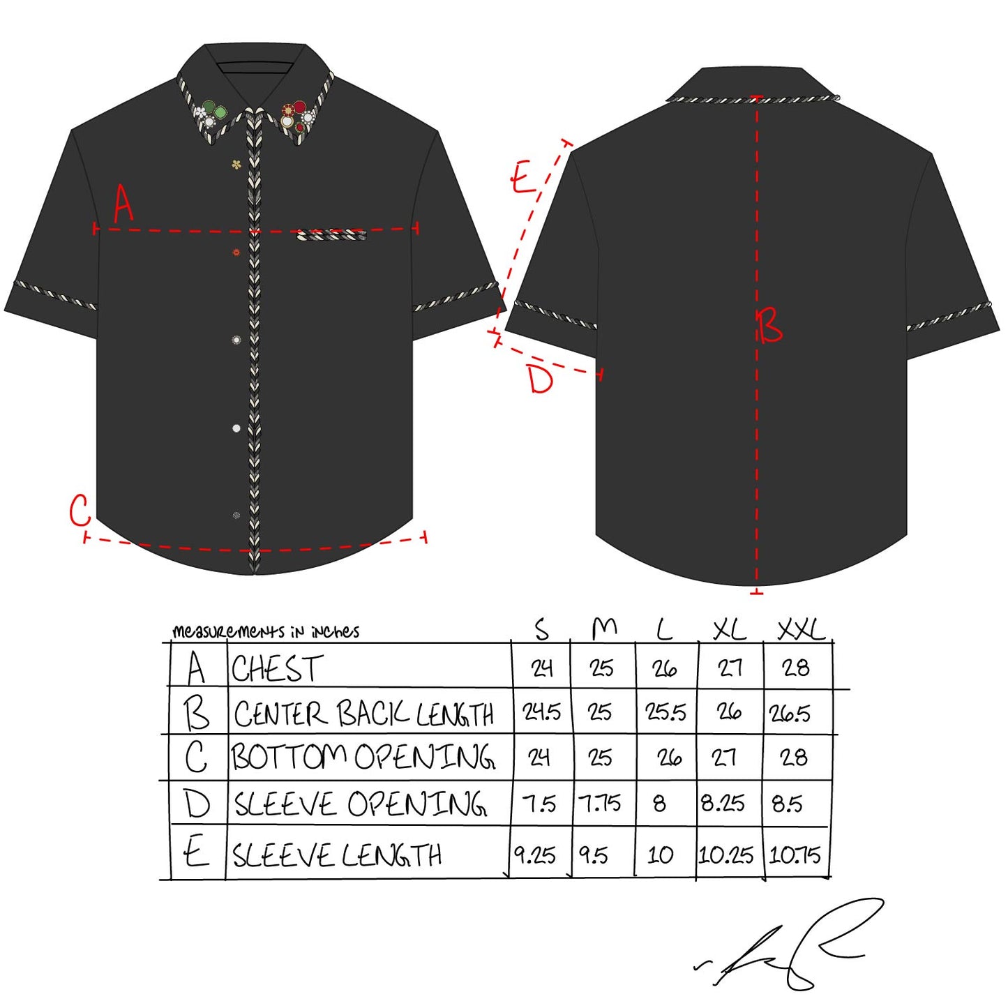 Embellished Lasso Shirt 2.0- CLASSIC BLACK