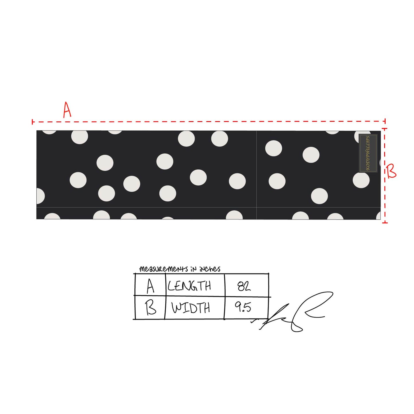 Polka Dot Scarf - Black & Ivory