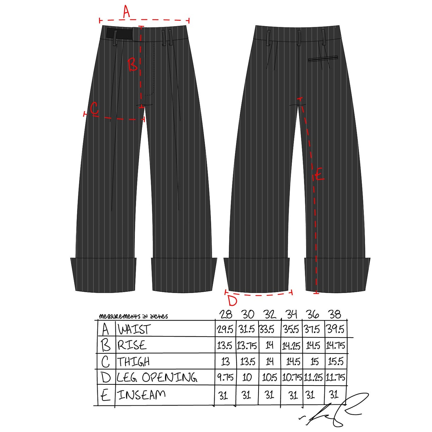 Sailor Pants 2.0- PINSTRIPE