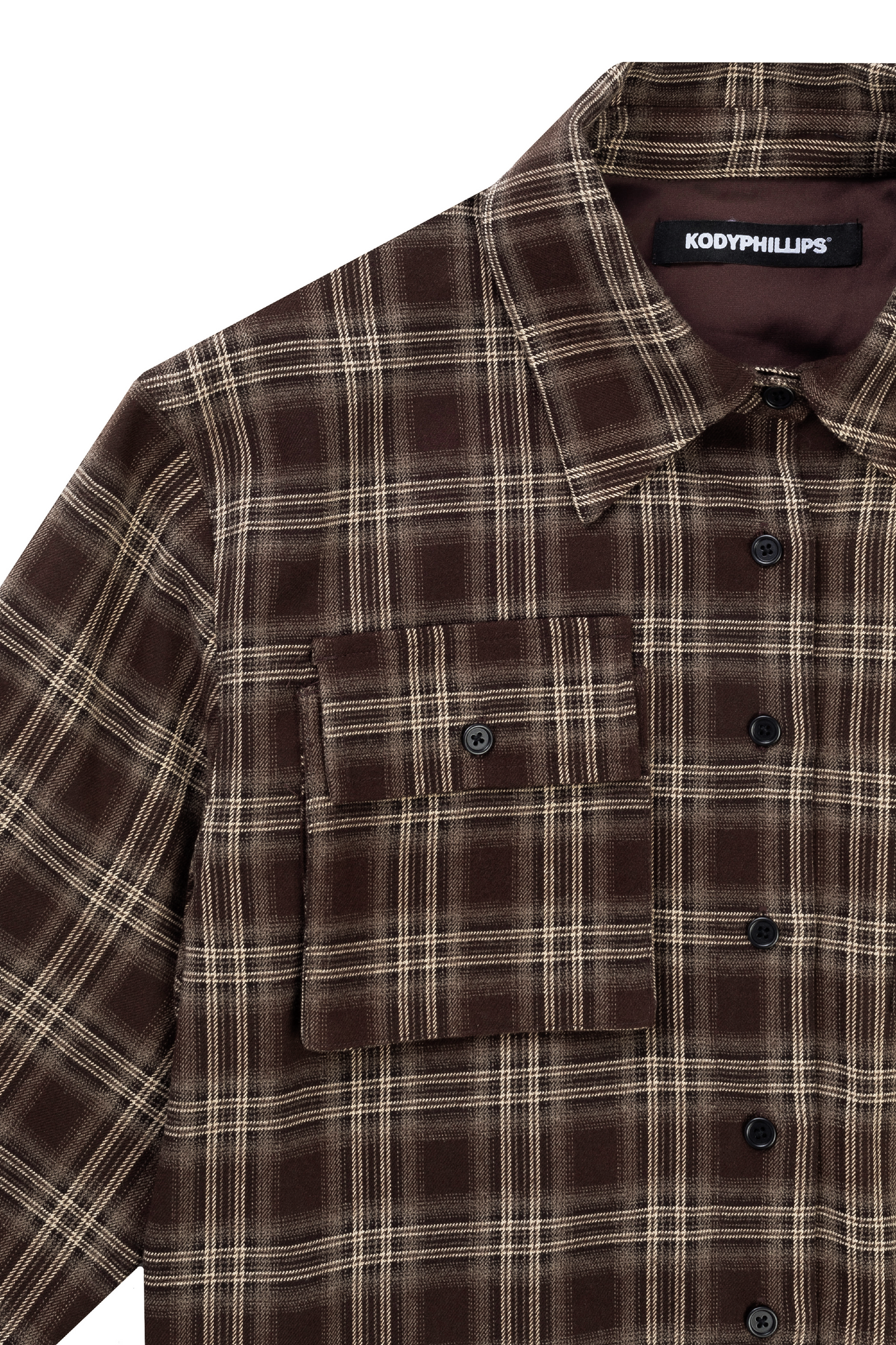 Cargo Shirt- BROWN FLANNEL