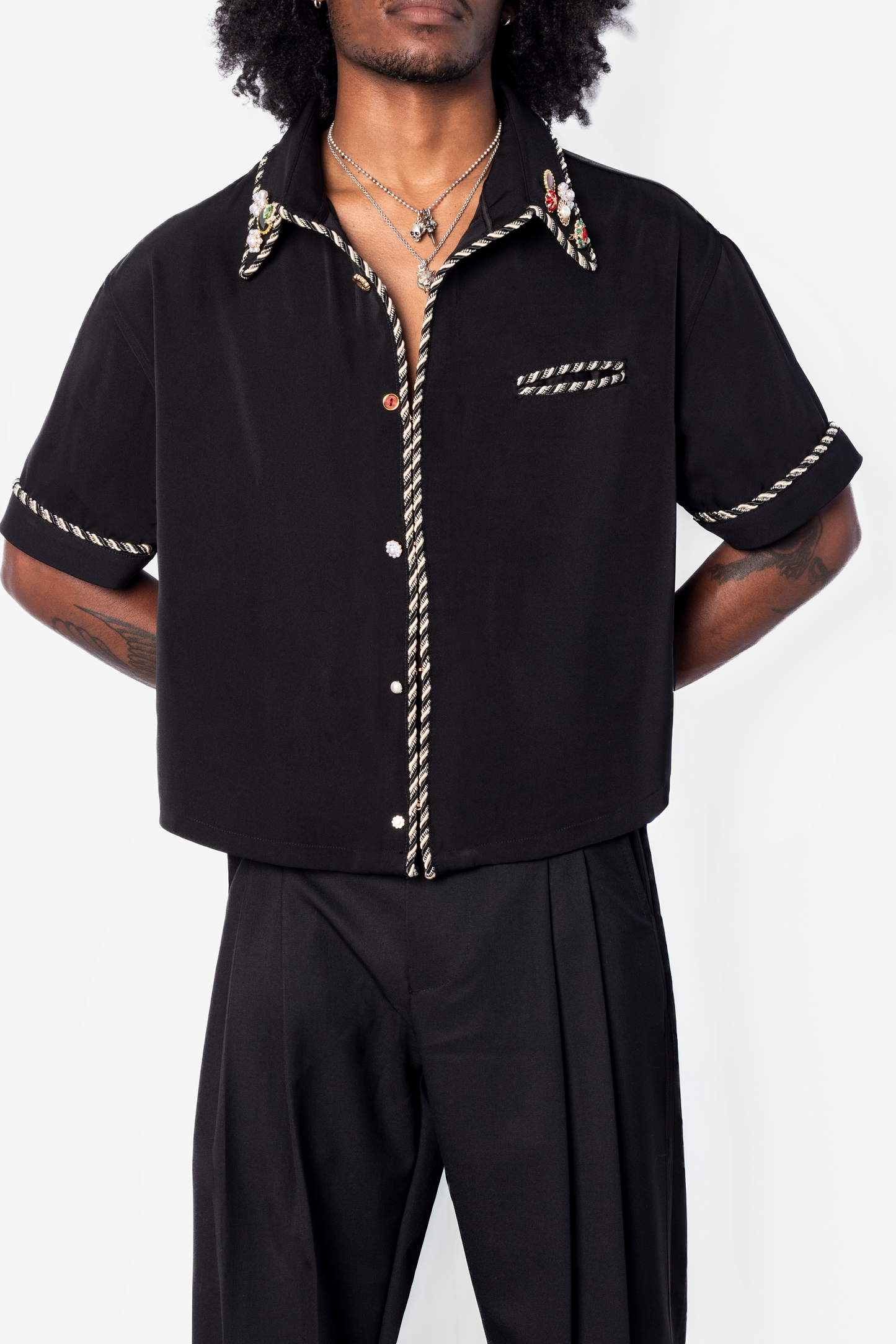 Embellished Lasso Shirt 2.0- CLASSIC BLACK