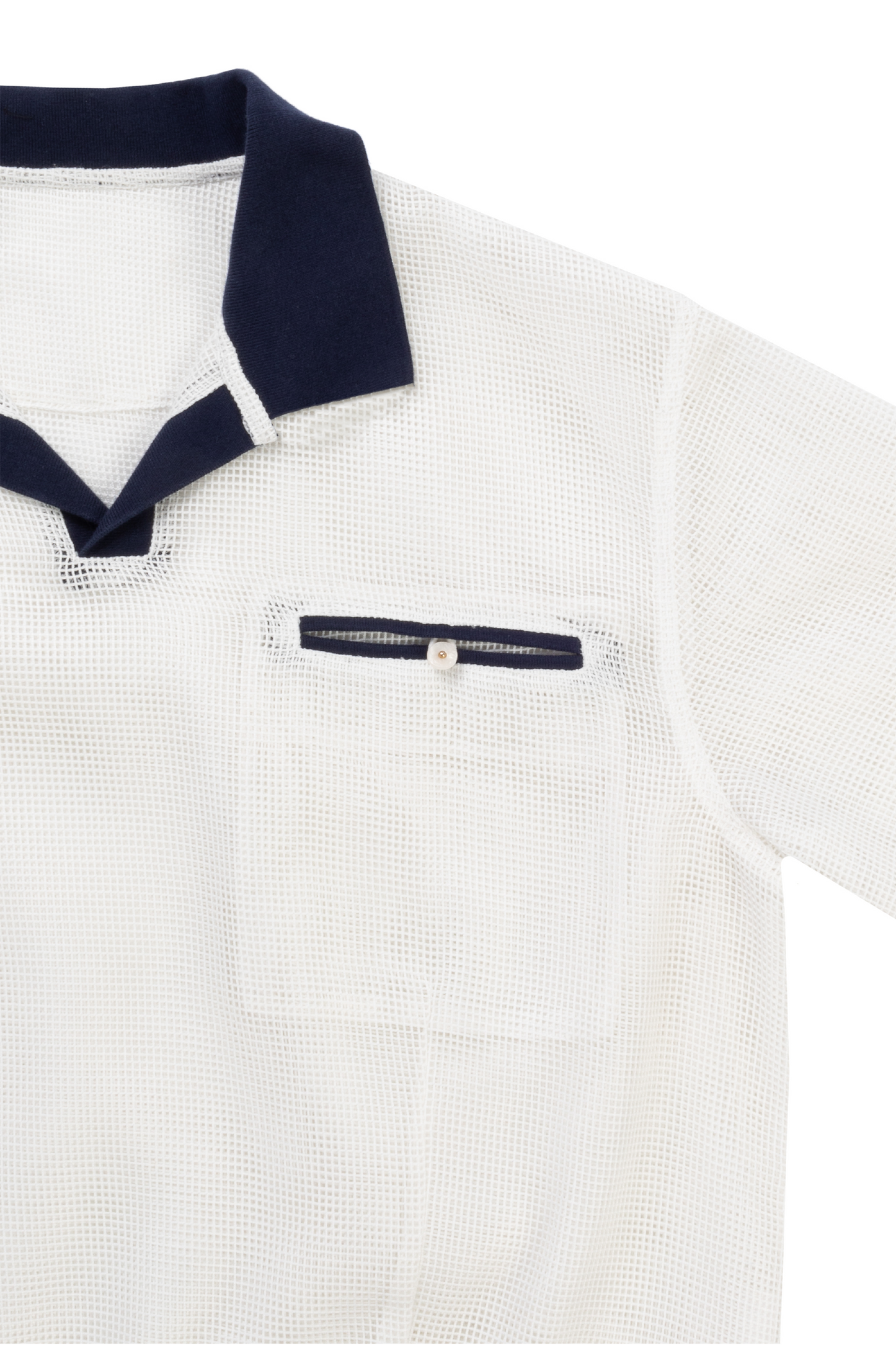 Mesh Polo- Sailor White
