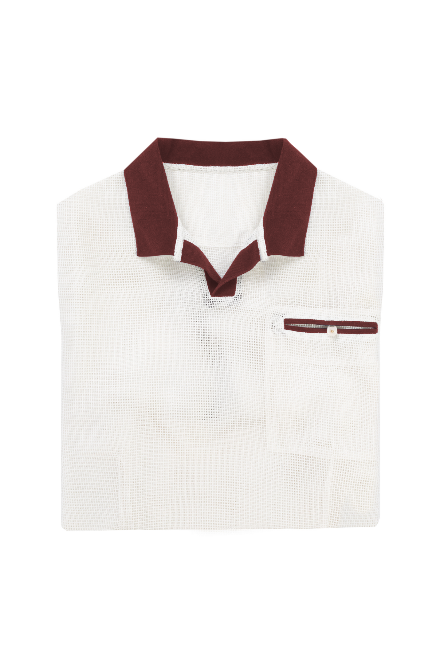 Mesh Polo- Maroon