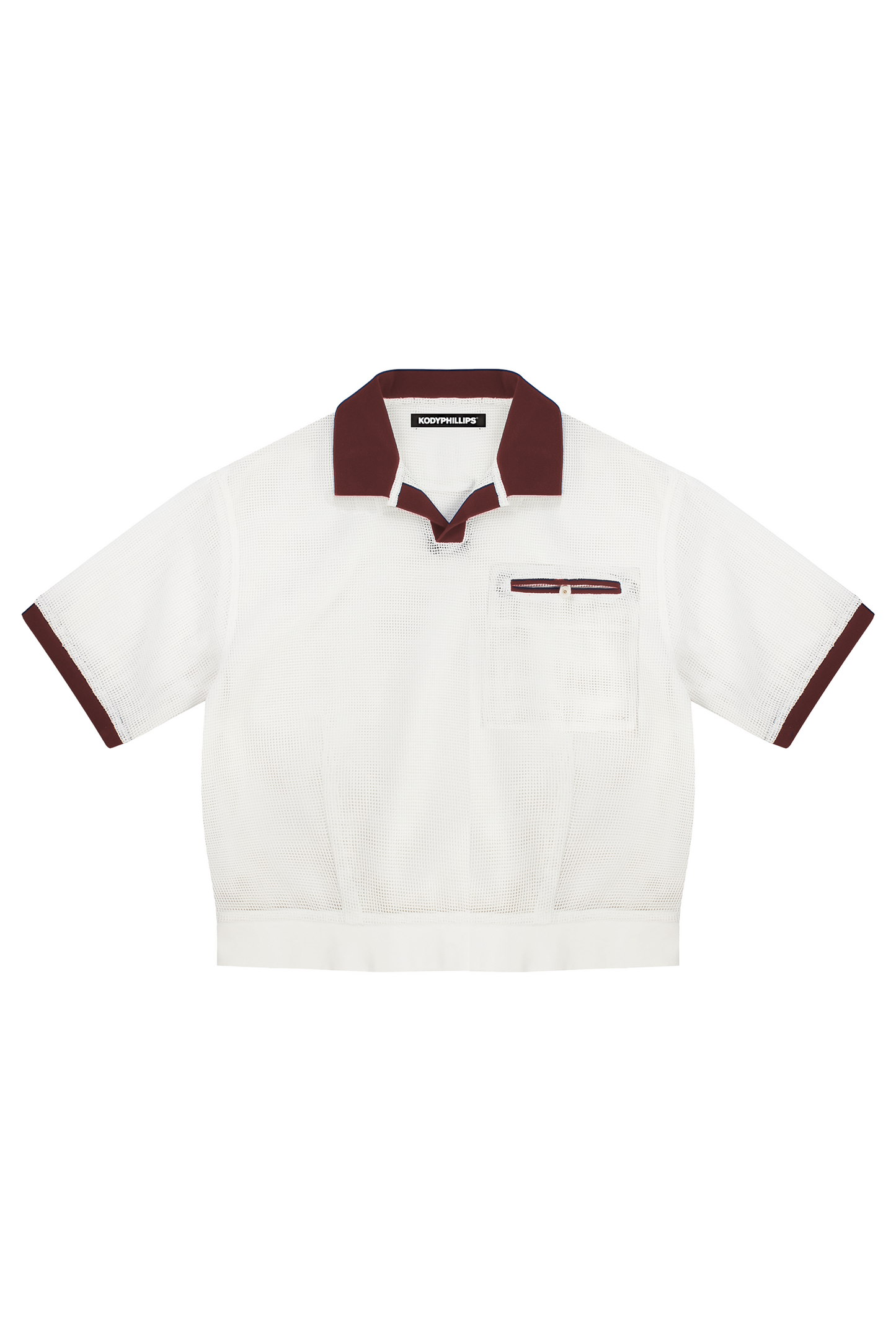 Mesh Polo- Maroon
