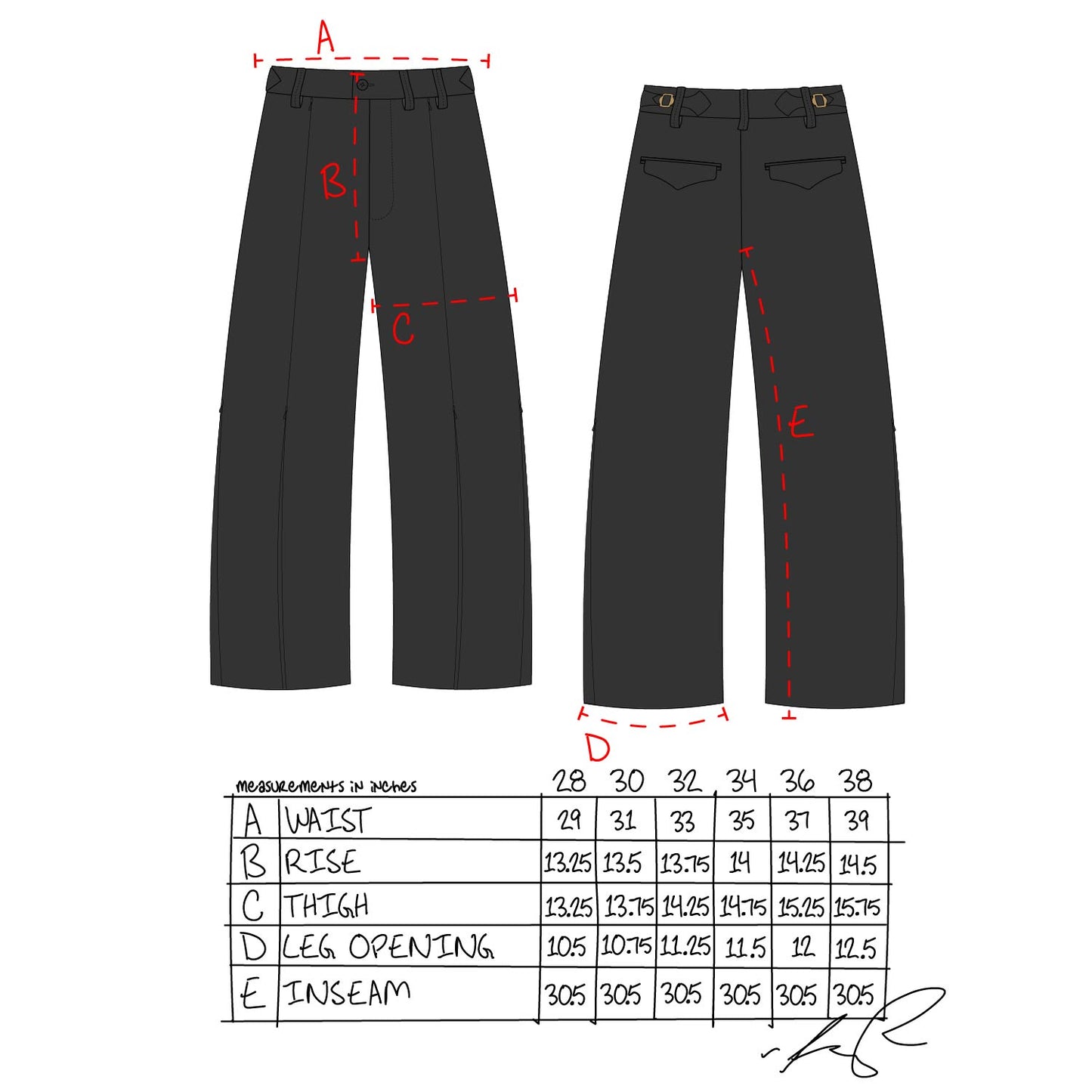 Zipper Pants- Black