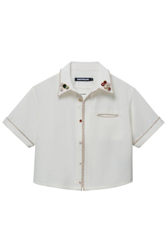 Embellished Lasso Shirt 2.0- IVORY