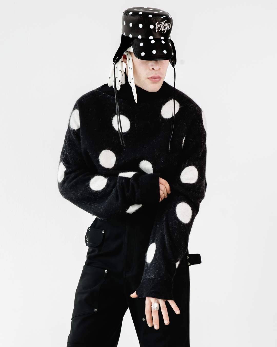 Boat Neck Sweater- Polka Dot