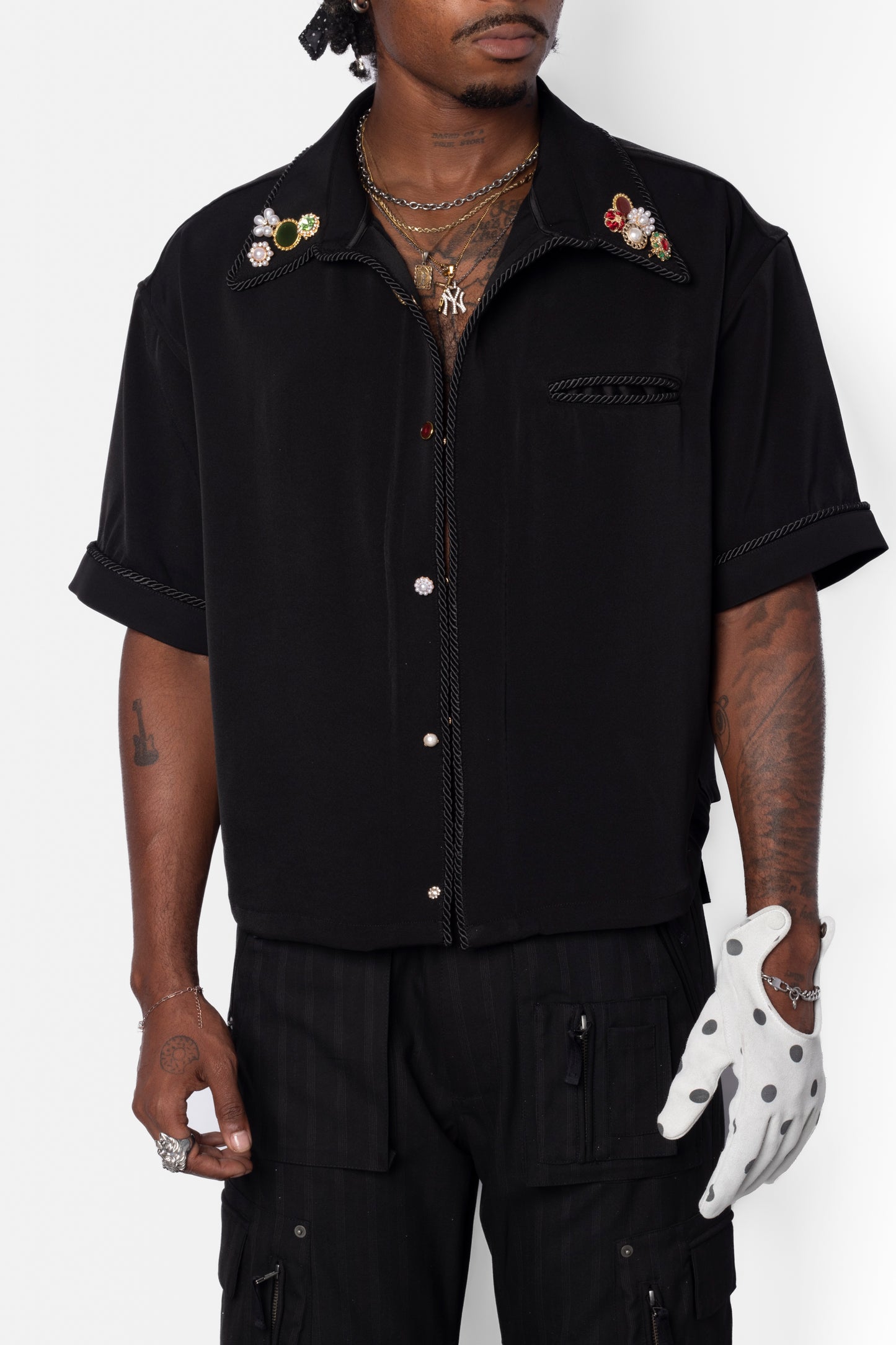 Embellished Lasso Shirt 2.0- ALL BLACK