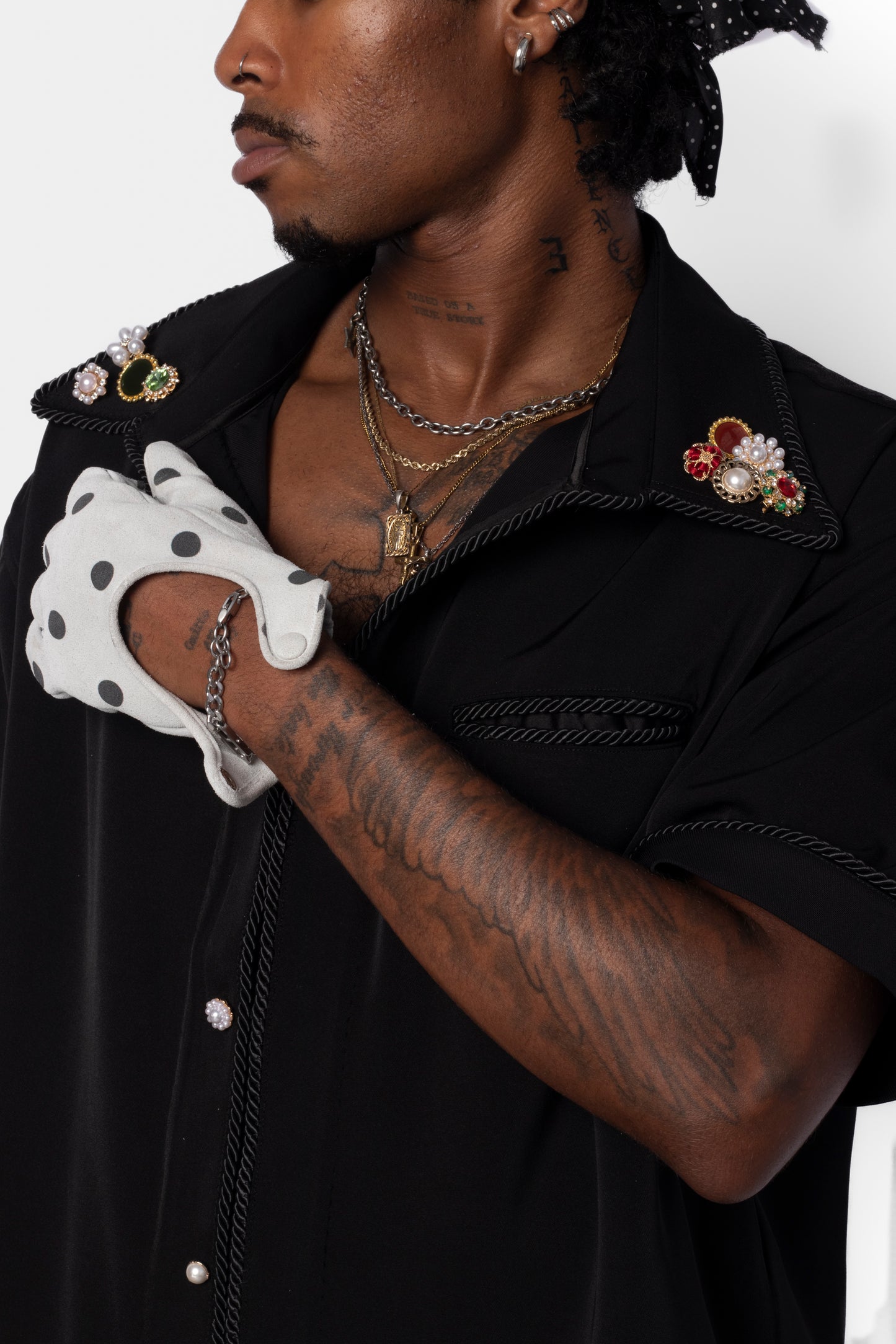 Embellished Lasso Shirt 2.0- ALL BLACK