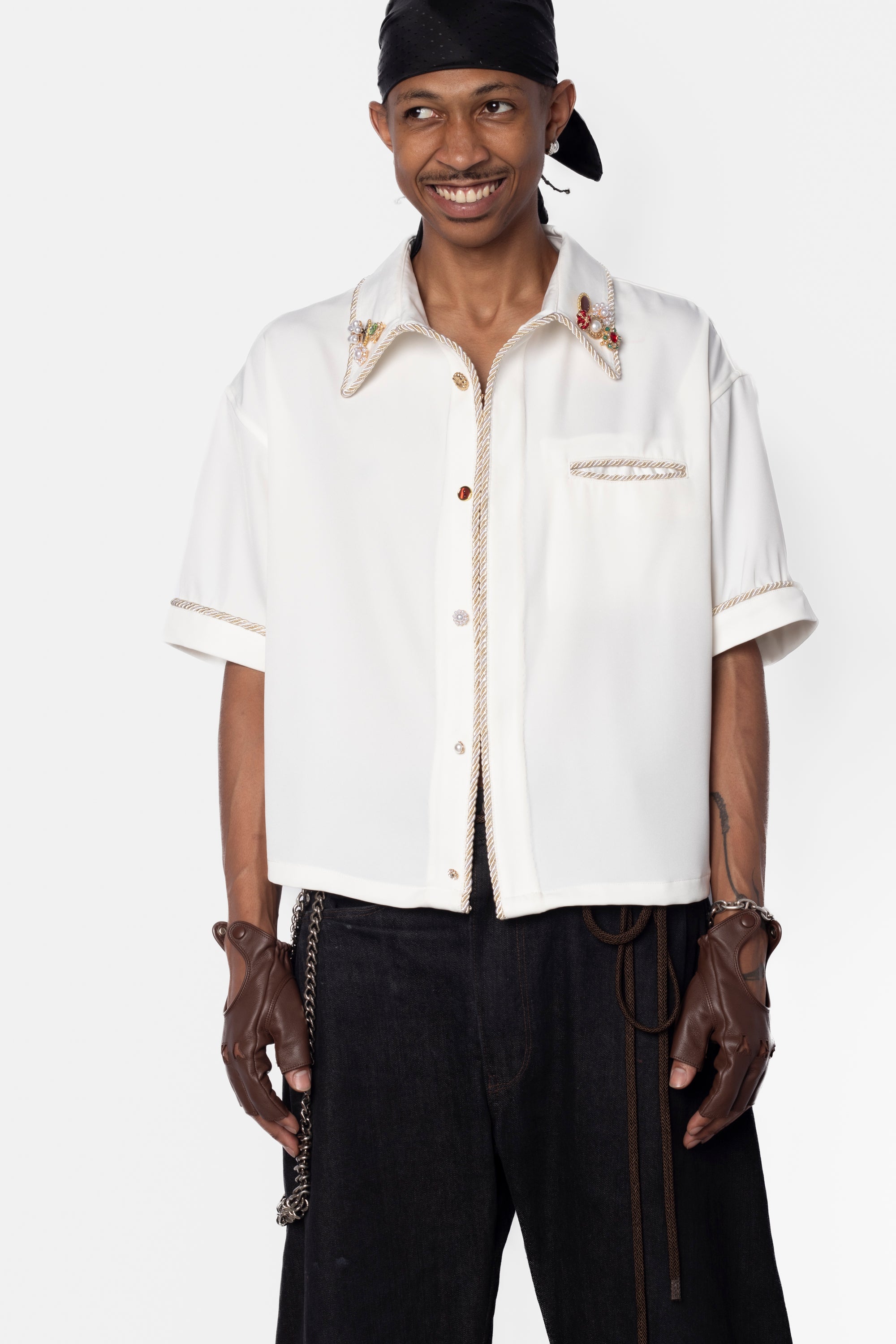 soerte LOOSE H/S OPEN COLLAR SHIRT ホワイト soerte シャツ LOOSE H / S OPEN COLLAR SHIRT (ASSORT)/ルーズ