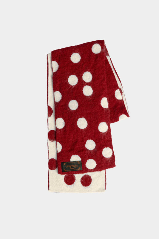 Polka Dot Scarf - Red & Ivory