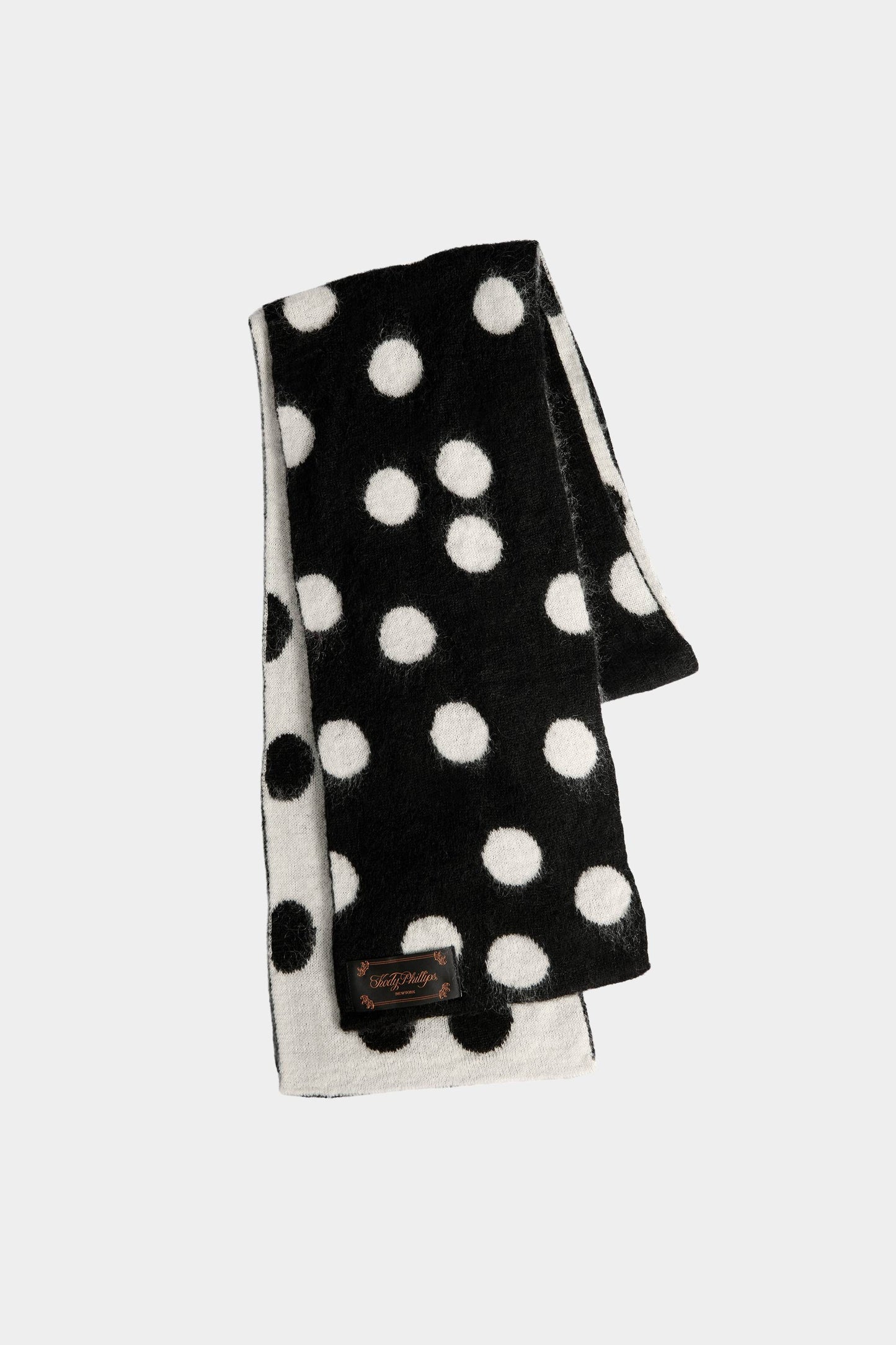 Polka Dot Scarf - Black & Ivory