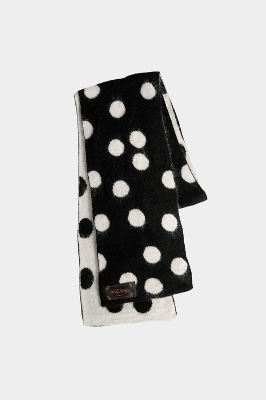 Polka Dot Scarf - Black & Ivory