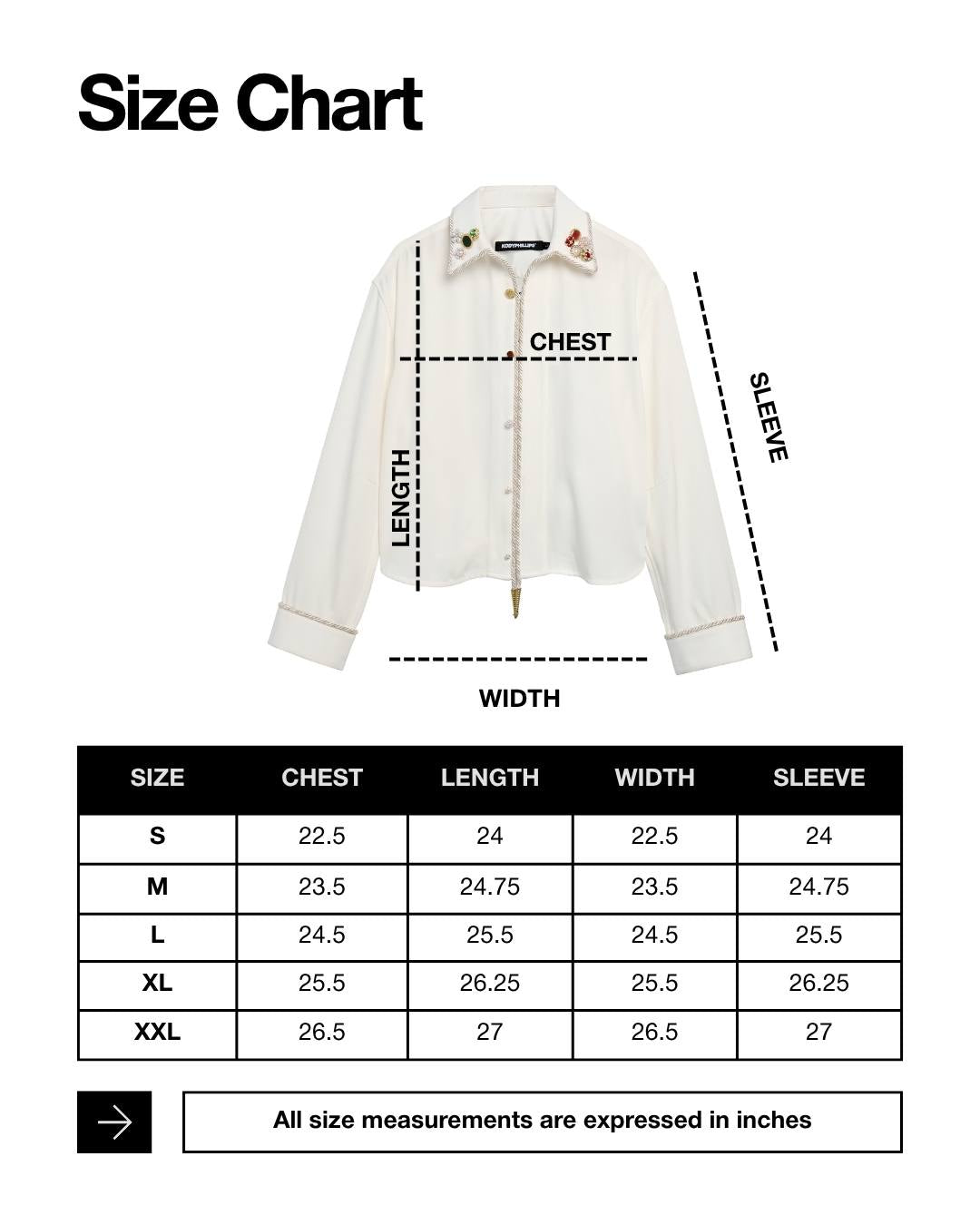 [[PREORDER]] Embellished Long Sleeve Lasso Shirt- Ivory
