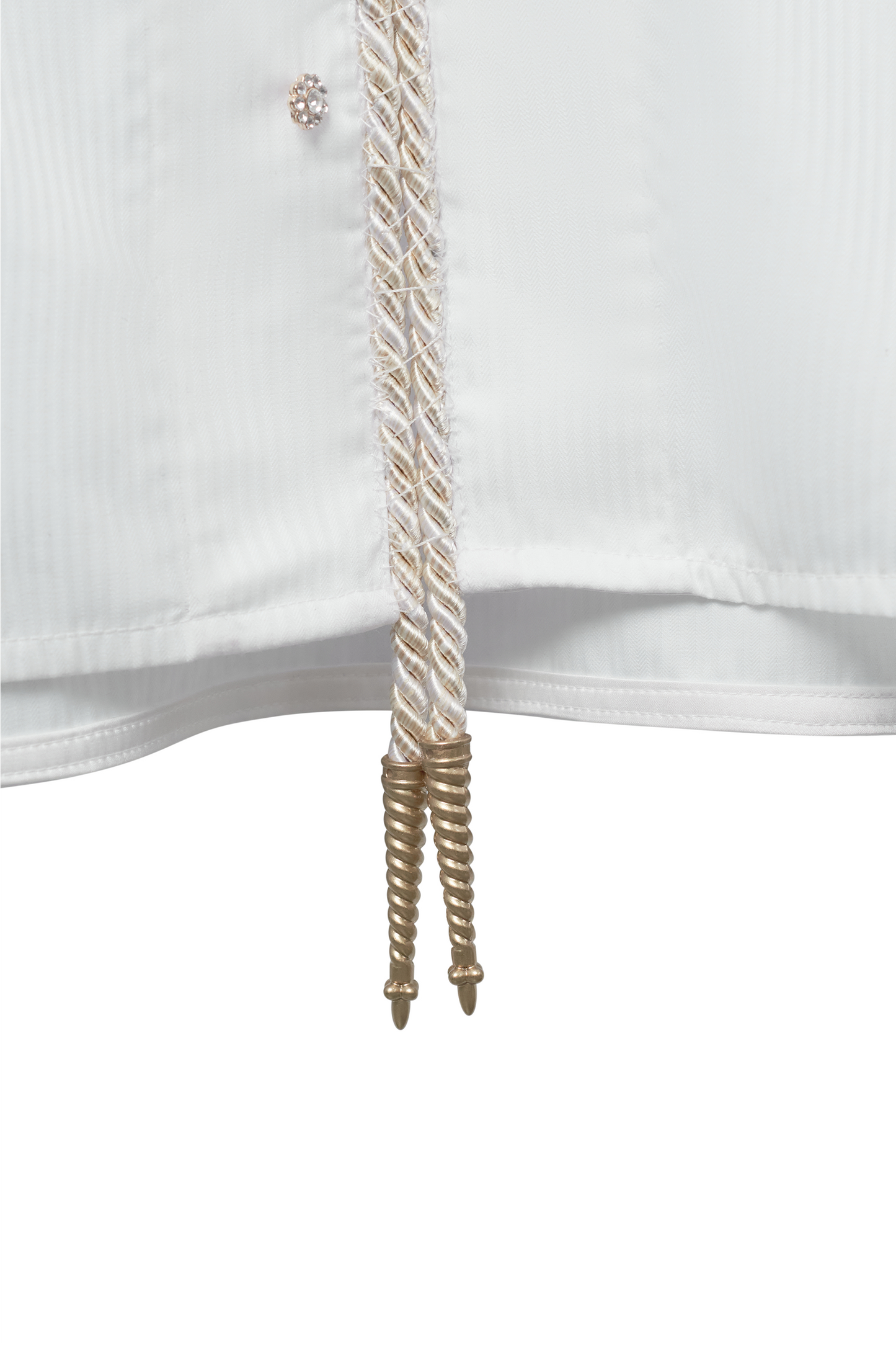 Embellished Long Sleeve Lasso Shirt- Ivory