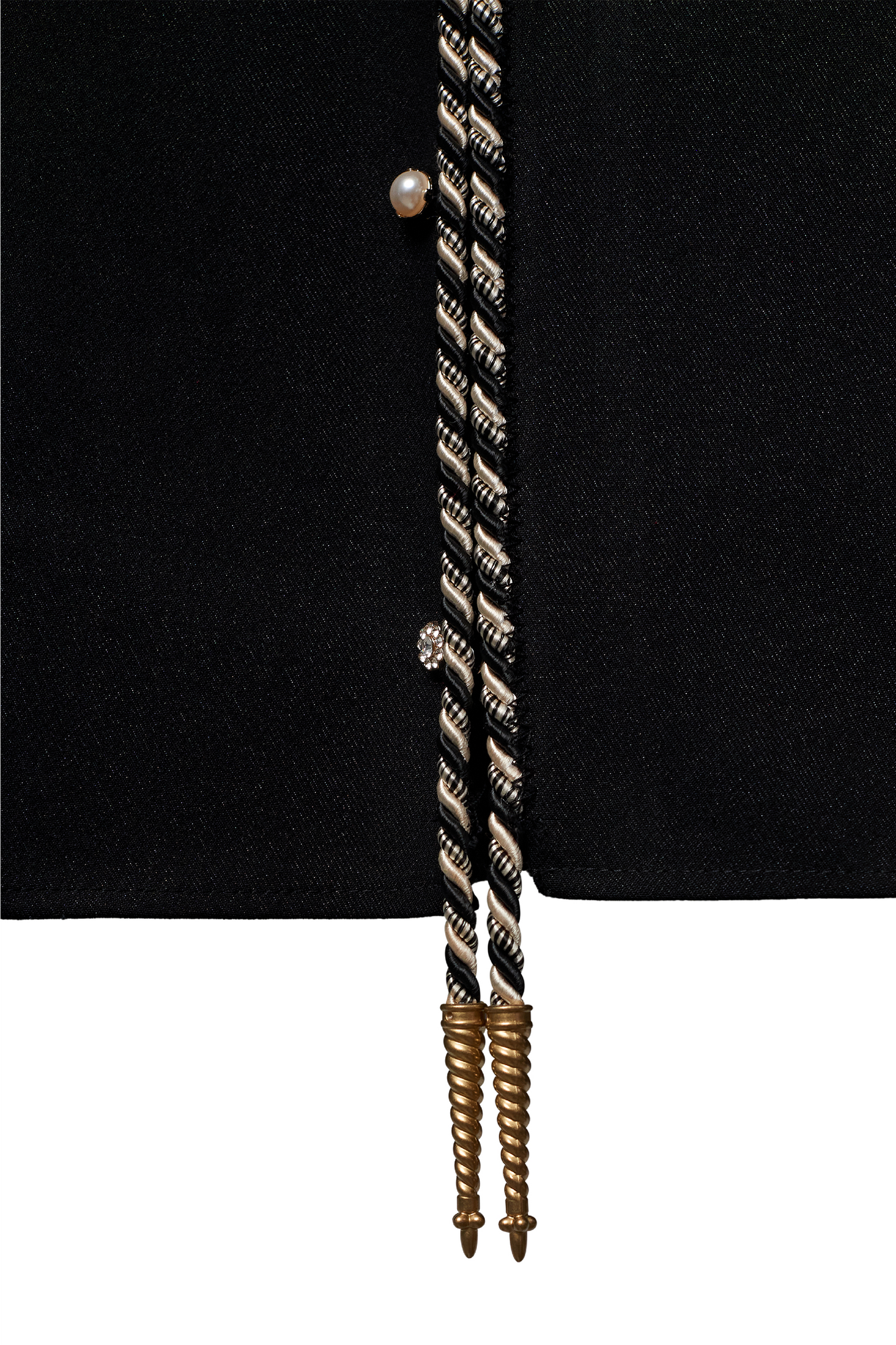 Embellished Long Sleeve Lasso Shirt- Classic Black