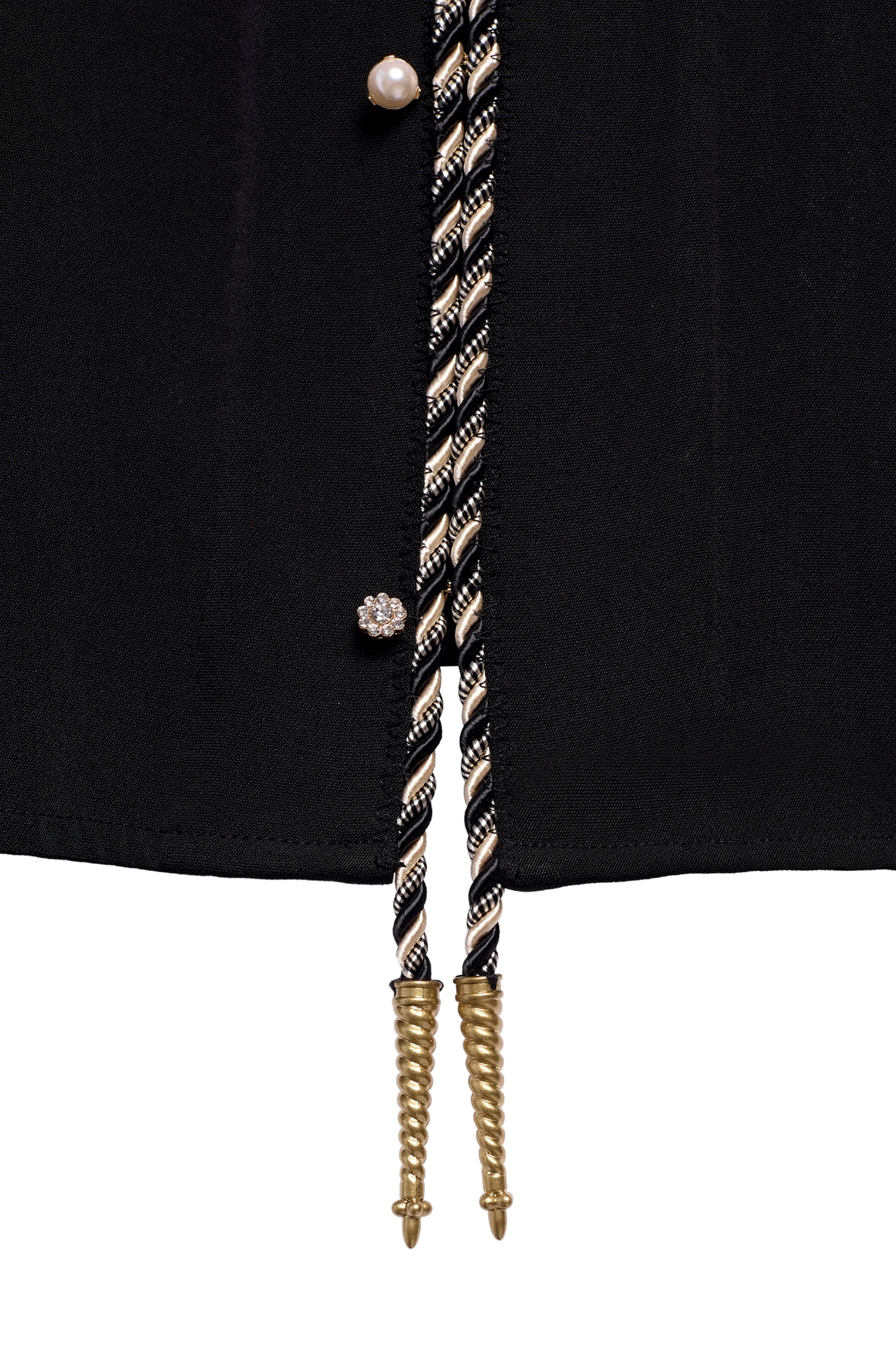 Embellished Long Sleeve Lasso Shirt- Classic Black