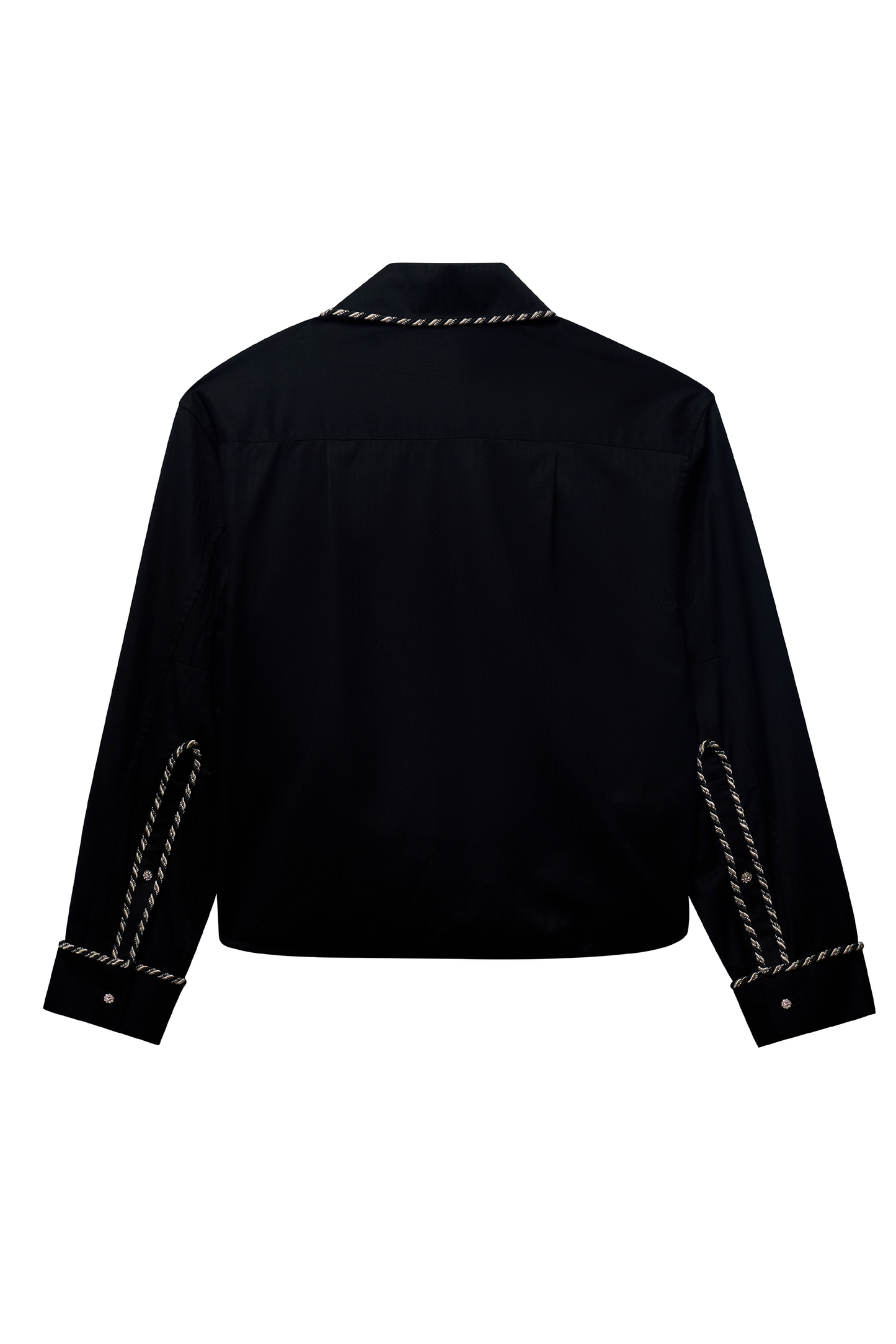 Embellished Long Sleeve Lasso Shirt- Classic Black