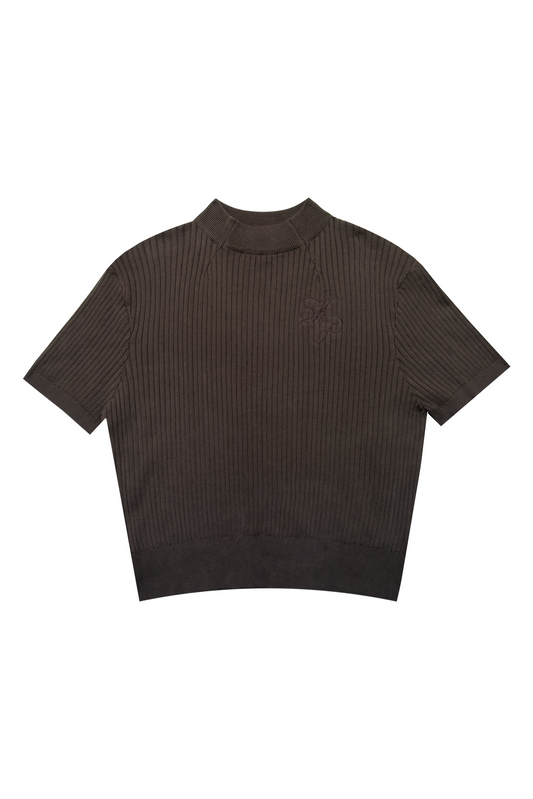Mock Neck Tee - Tobacco