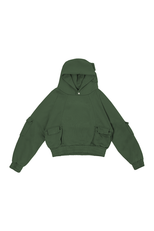 Pullover Cargo Hoodie - Pine