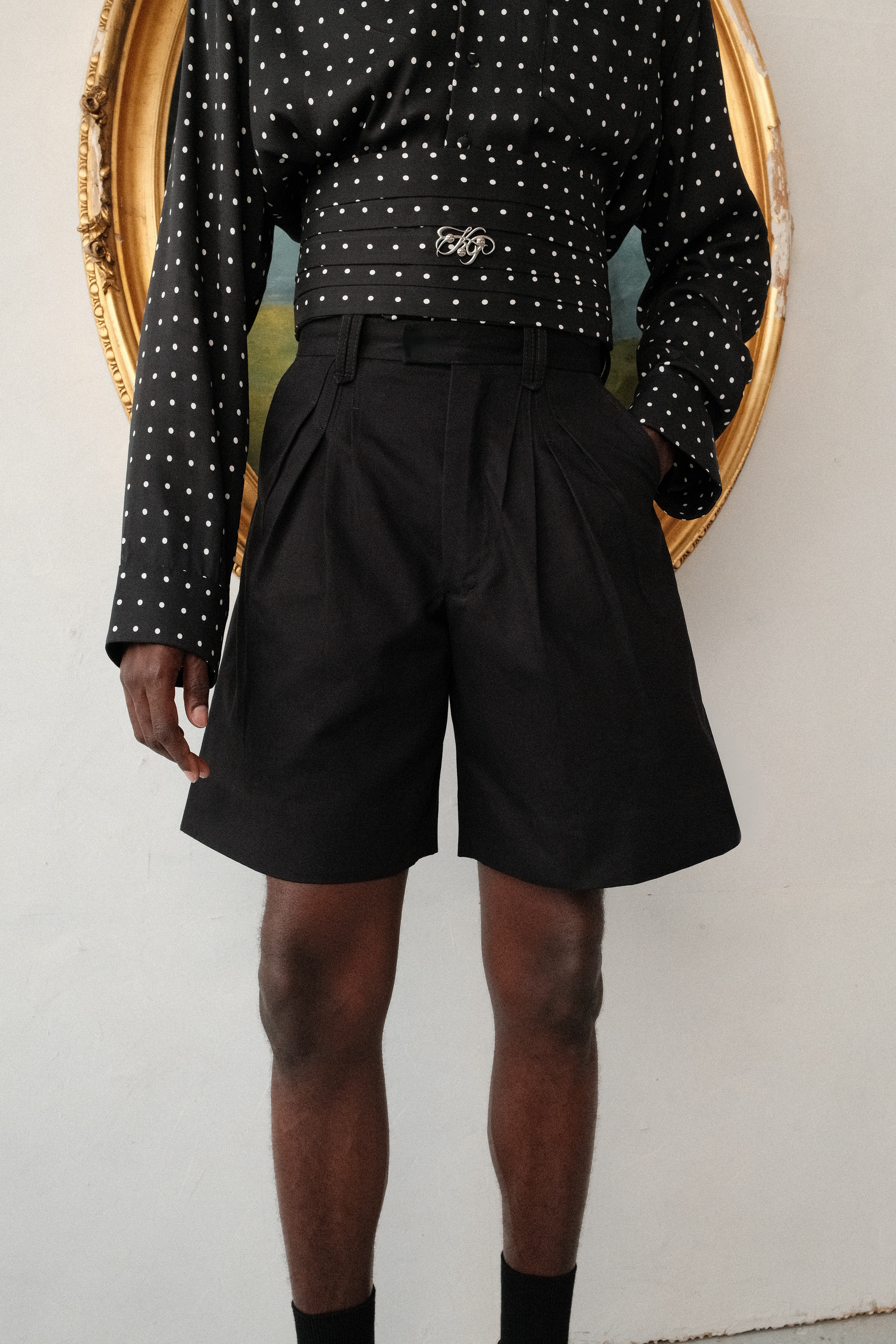 Pleated Shorts - Black