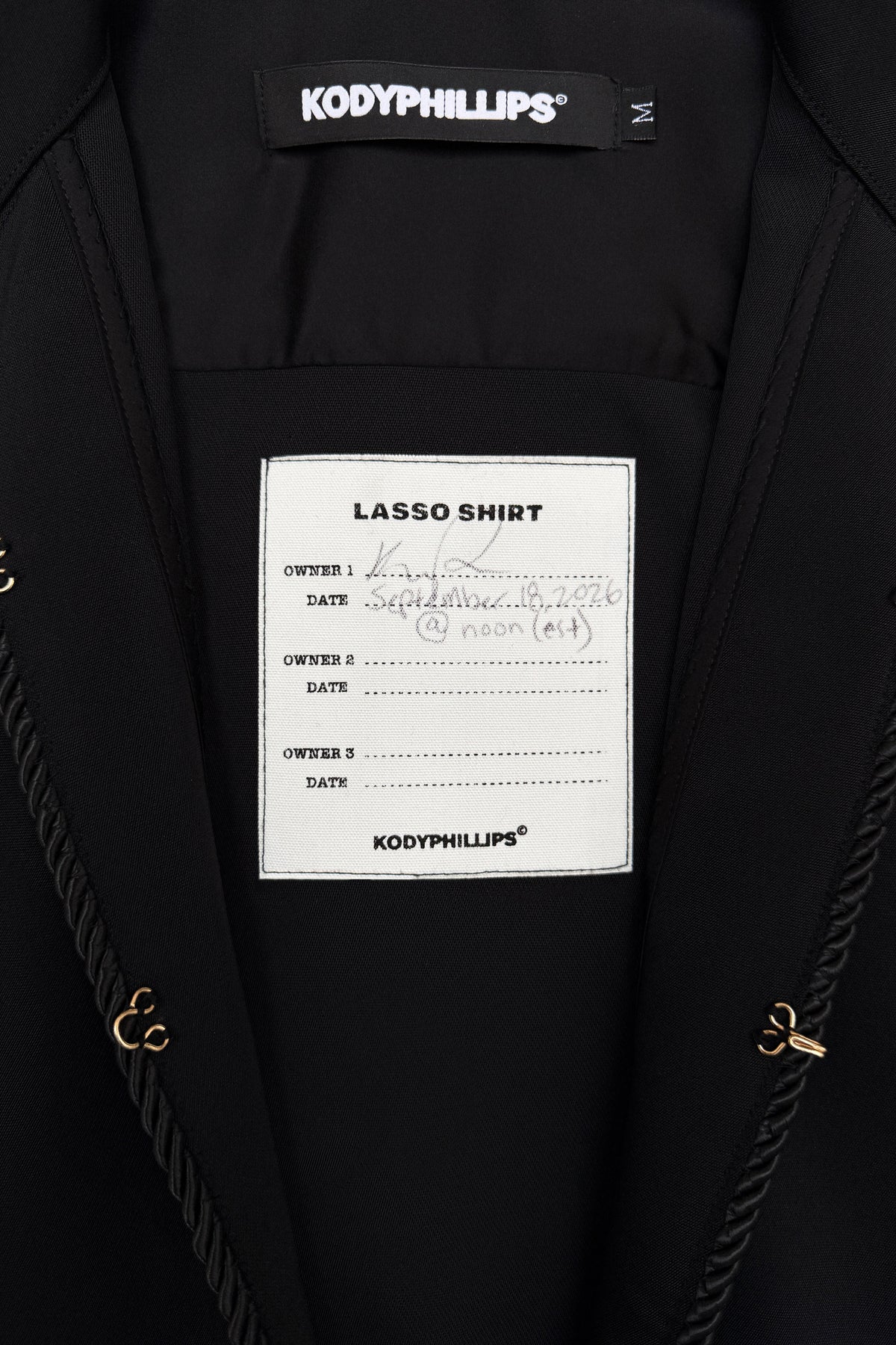 Embellished Long Sleeve Lasso Shirt- ALL BLACK