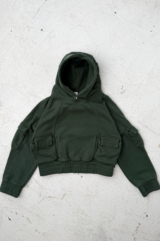 Pullover Cargo Hoodie - Pine