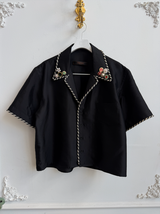 SS Emb Lasso Shirt Camp Classic Black - M
