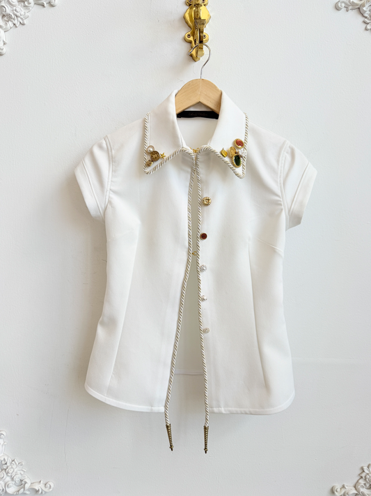 SS Womens Emb. Lasso Shirt Ivory