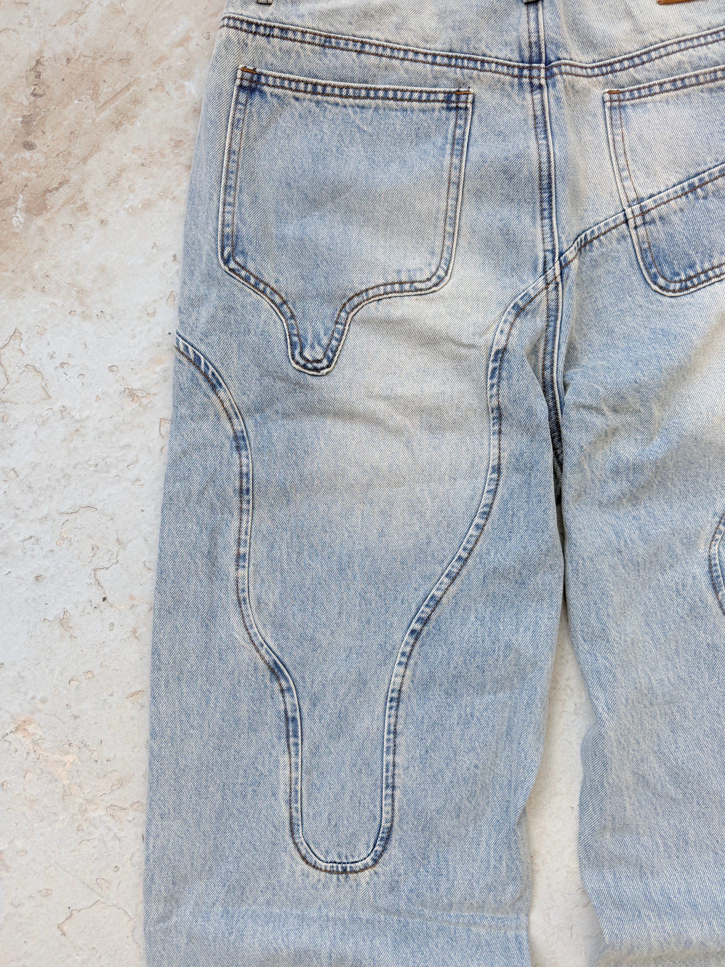 CURVE JEANS-WASHED BLUE