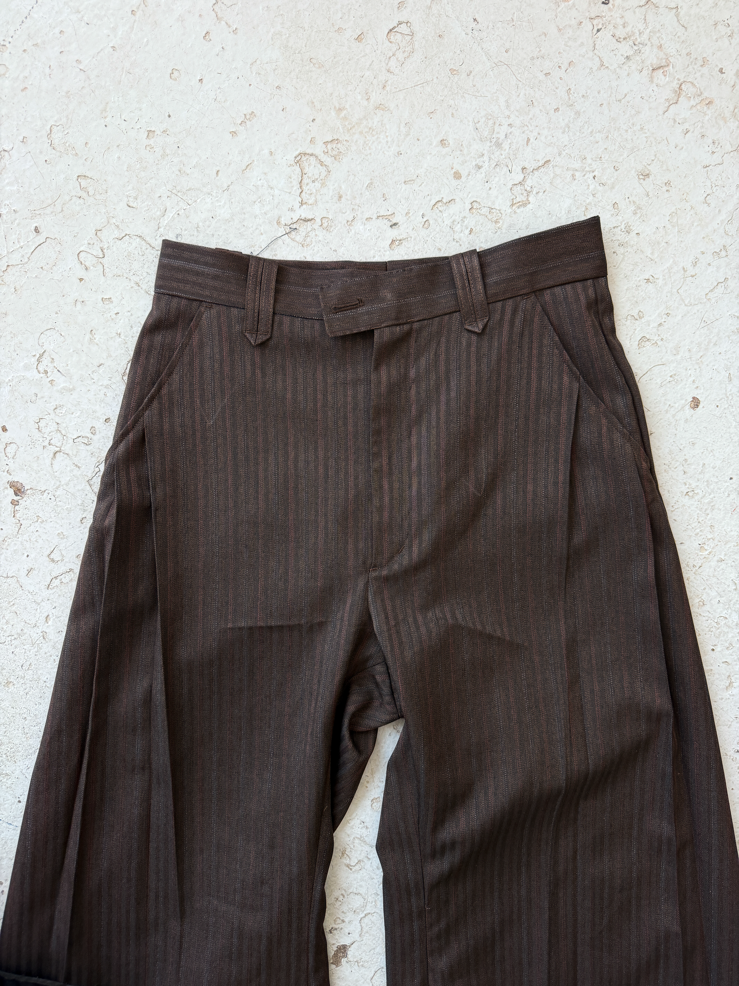 Double Wide Trousers Brown Stripe