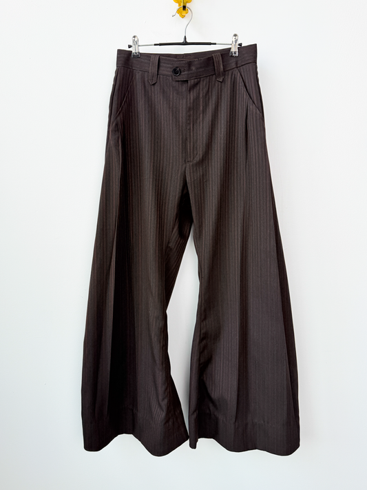 Double Wide Trousers Brown Stripe