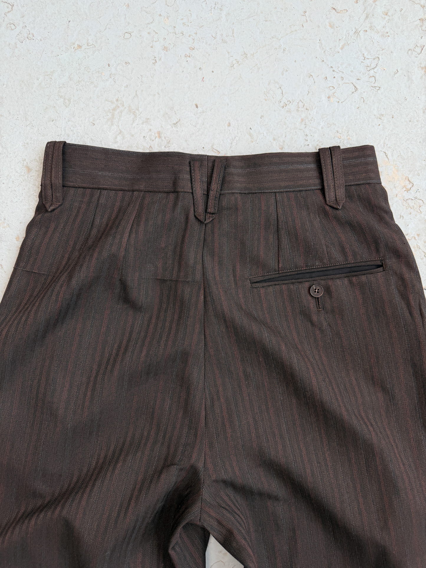 Double Wide Trousers Brown Stripe
