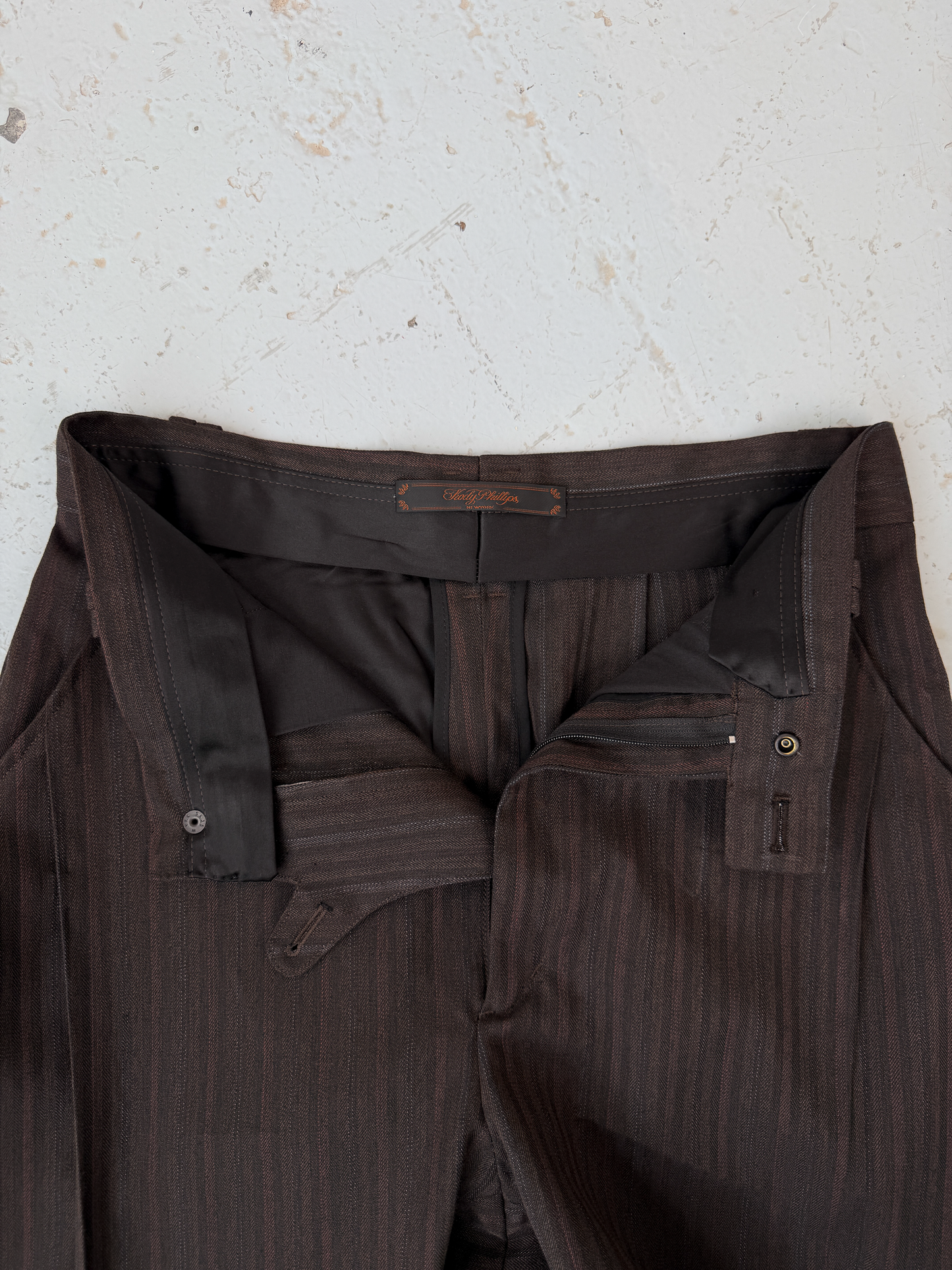 Double Wide Trousers Brown Stripe