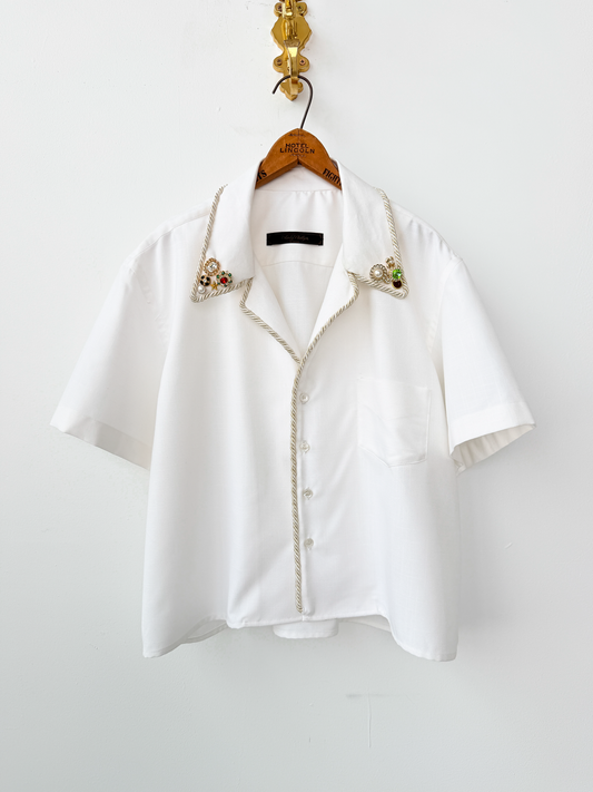 SS Emb. Lasso Shirt Camp White- M