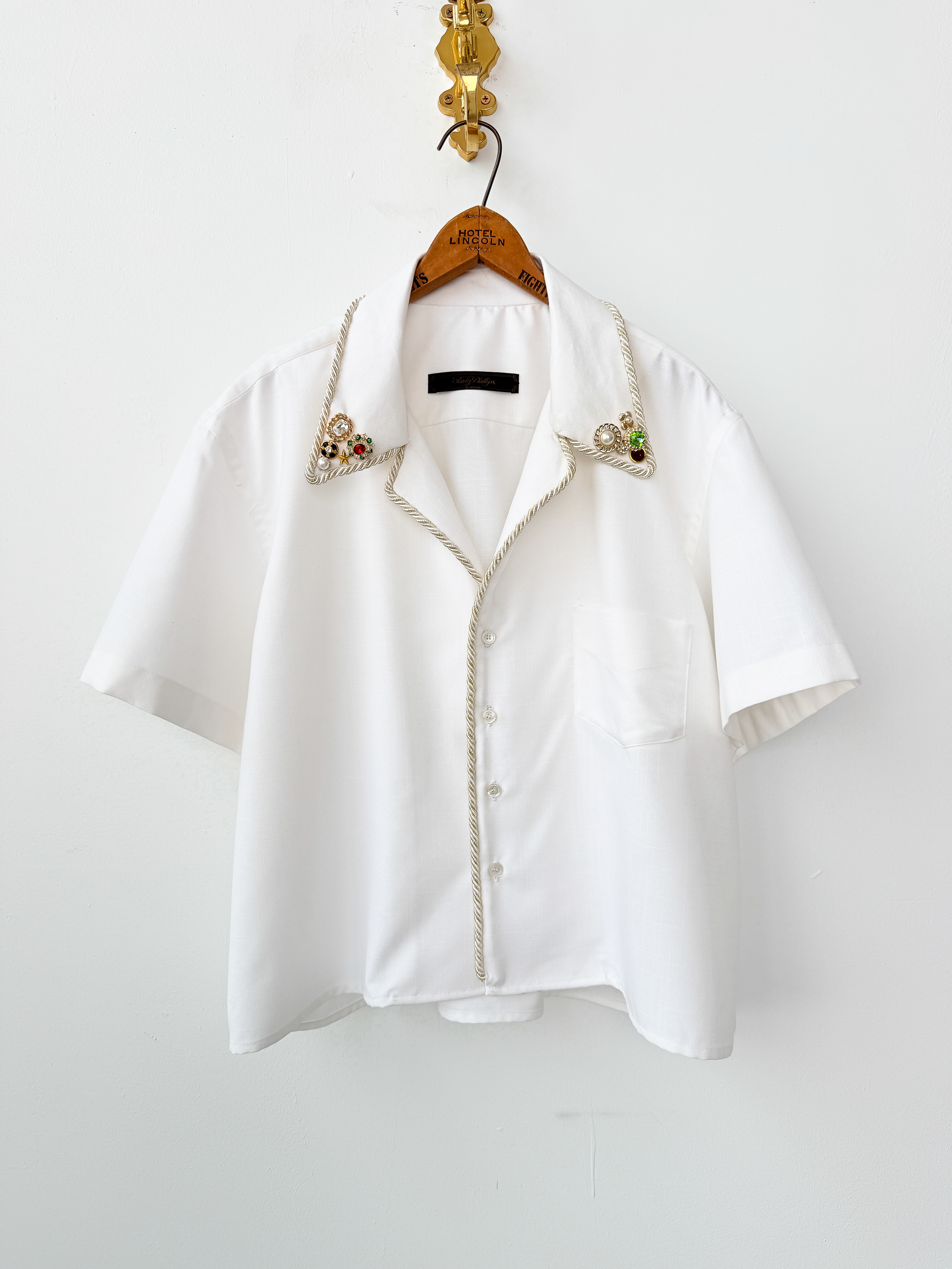 SS Emb. Lasso Shirt Camp White- M