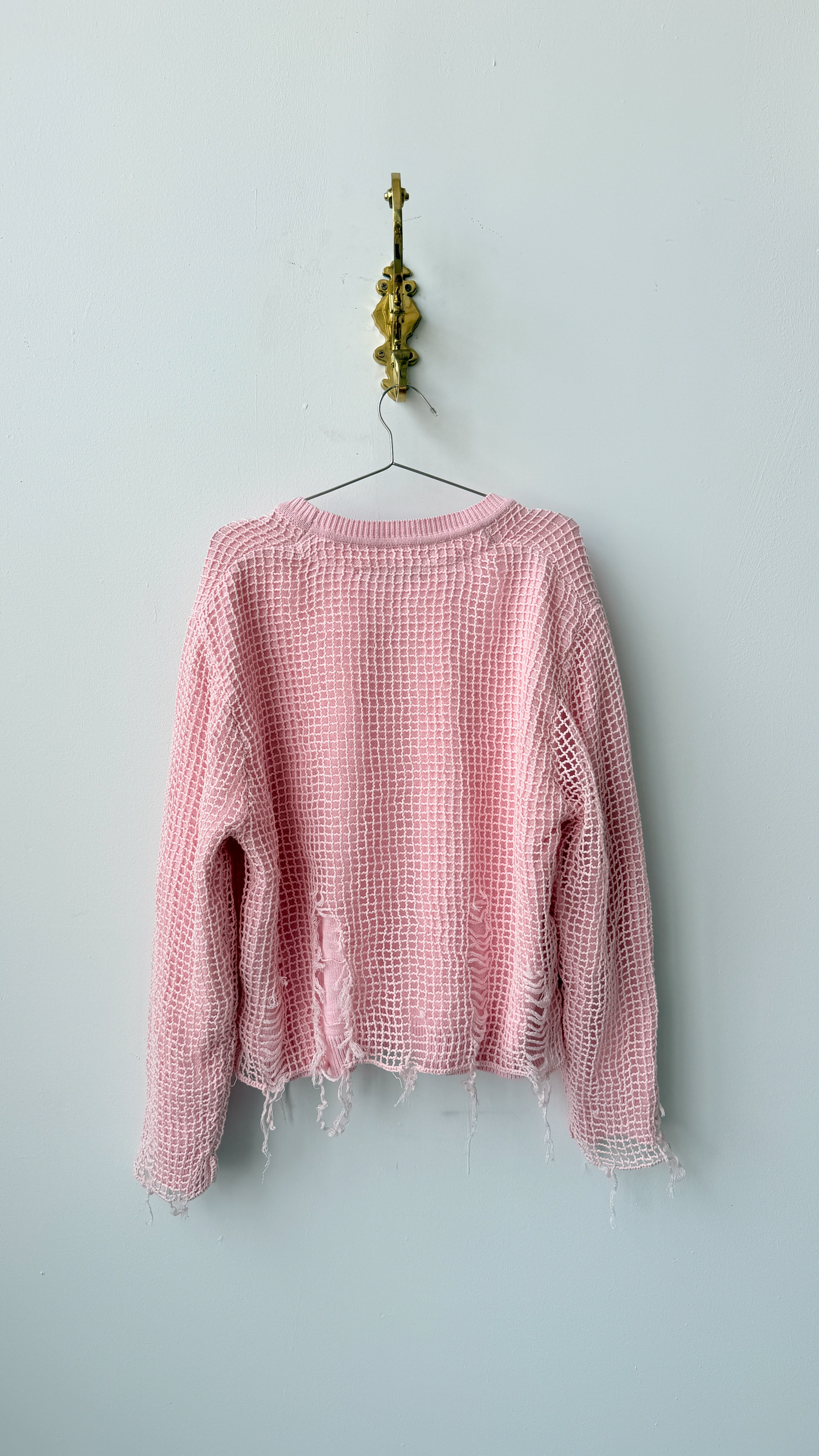 Netted Cardigan Pink - M