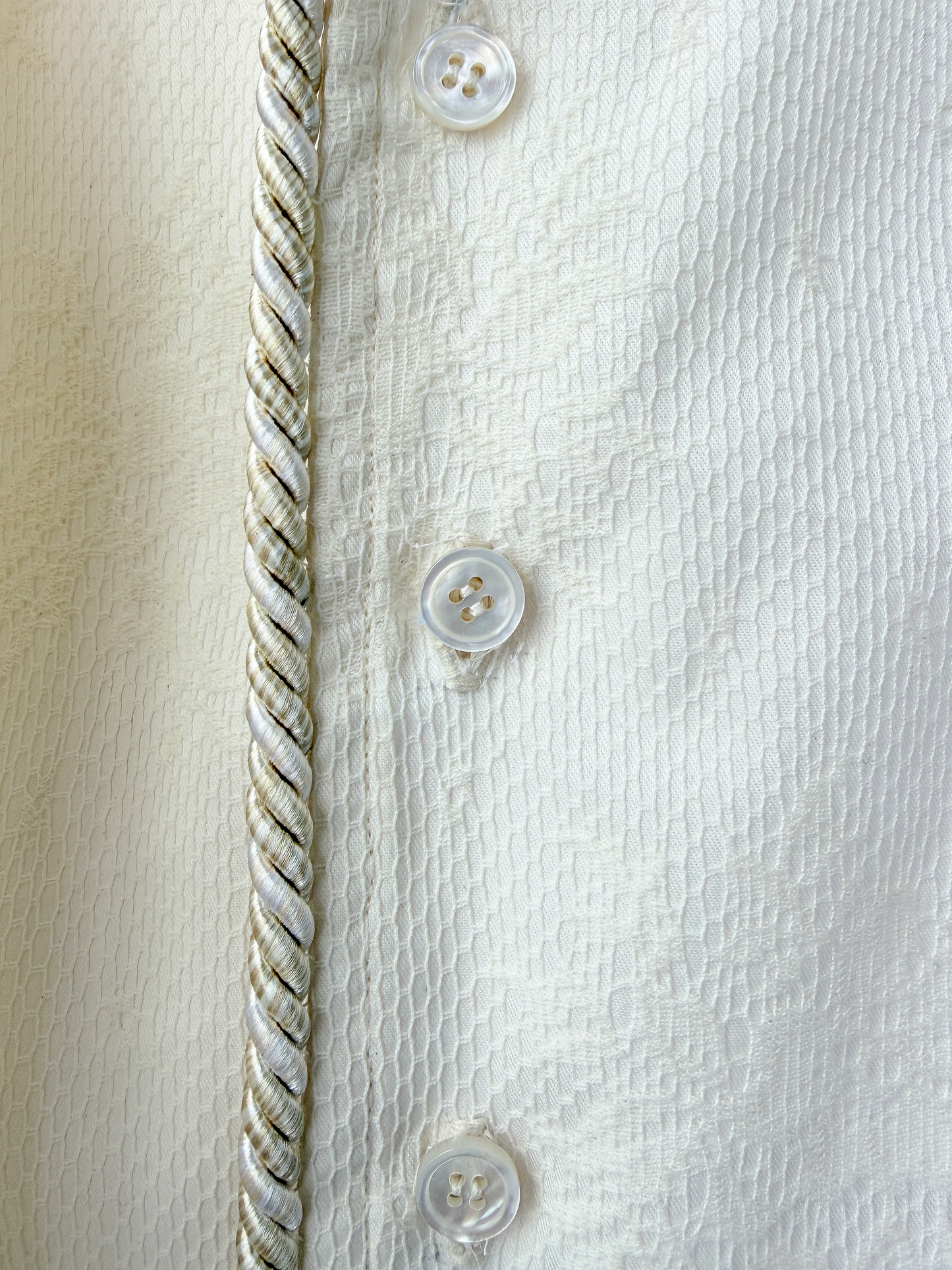 SS Emb. Lasso Shirt Camp Ivory Lace- M