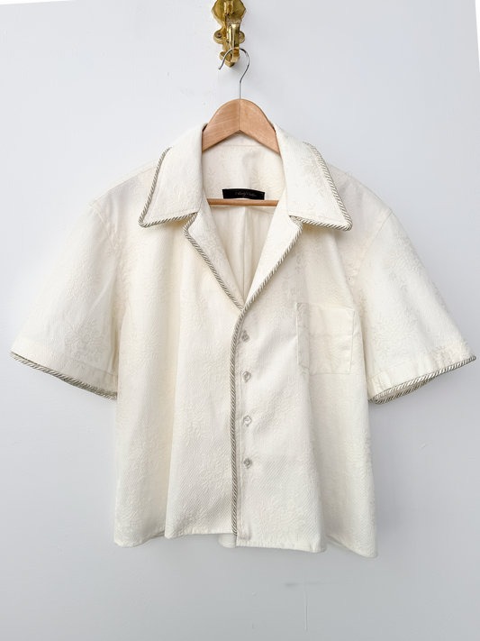 SS Emb. Lasso Shirt Camp Ivory Lace- M