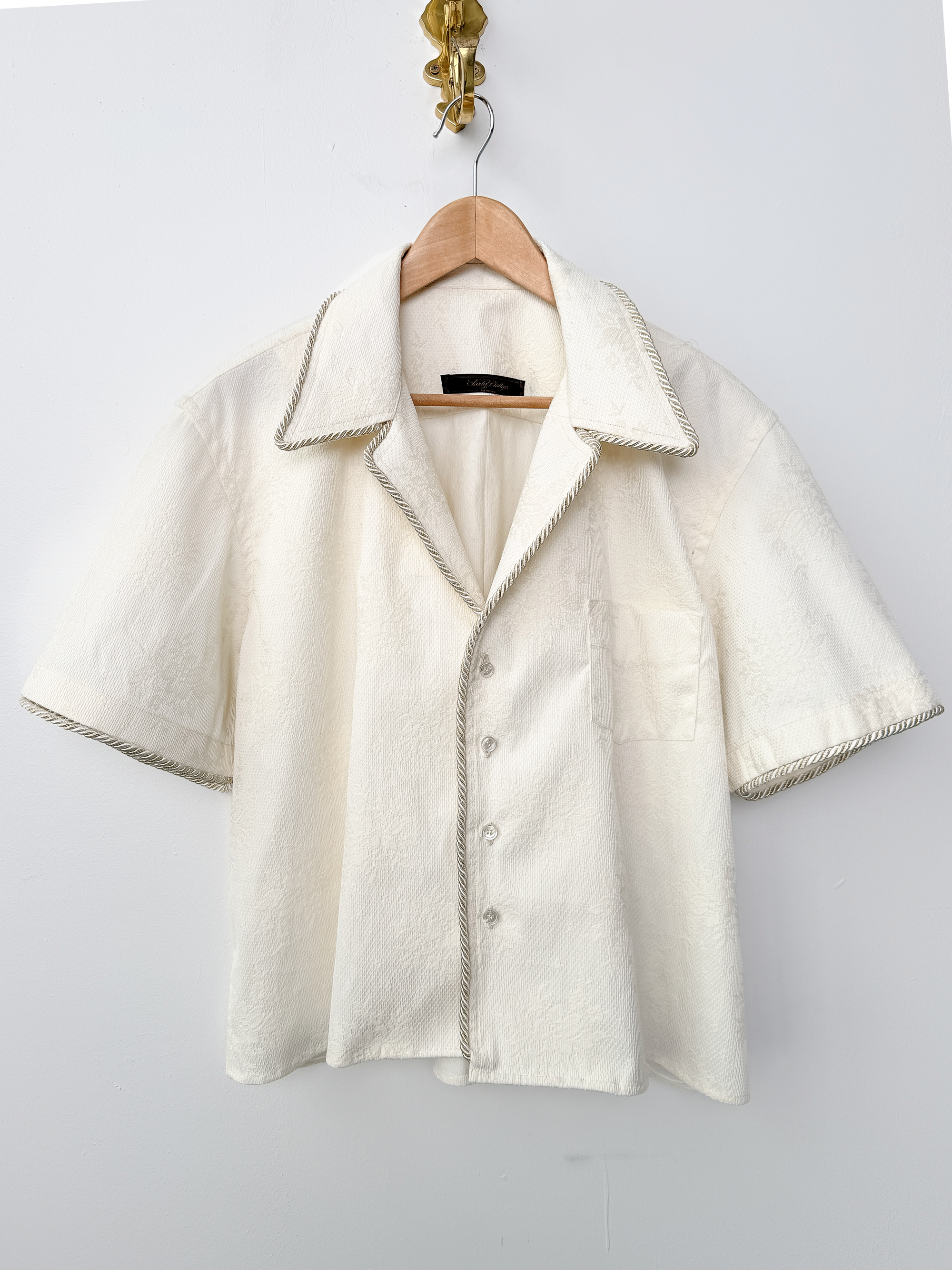 SS Emb. Lasso Shirt Camp Ivory Lace- M