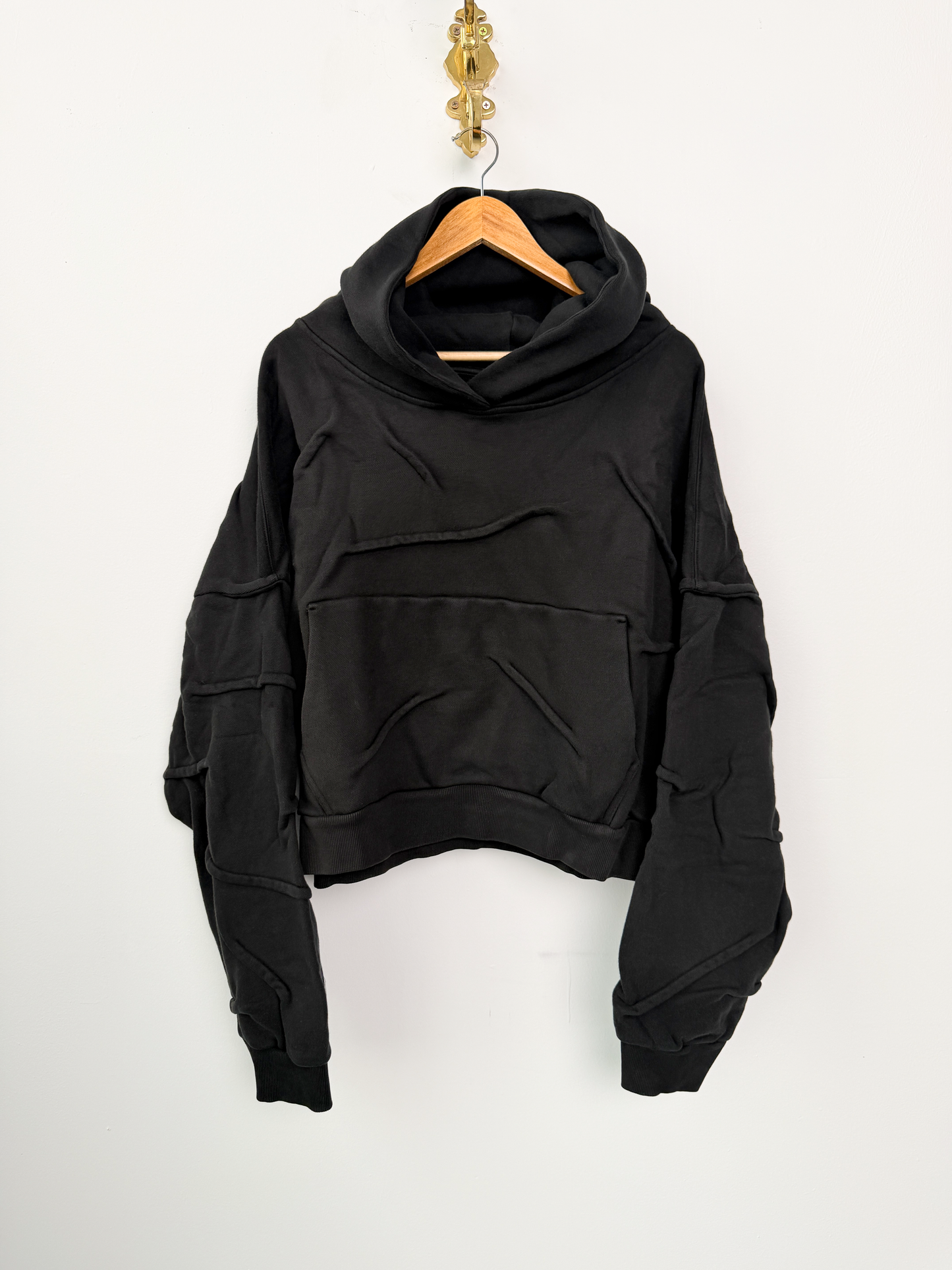 Wrinkle Hoodie-Black-L,XXL